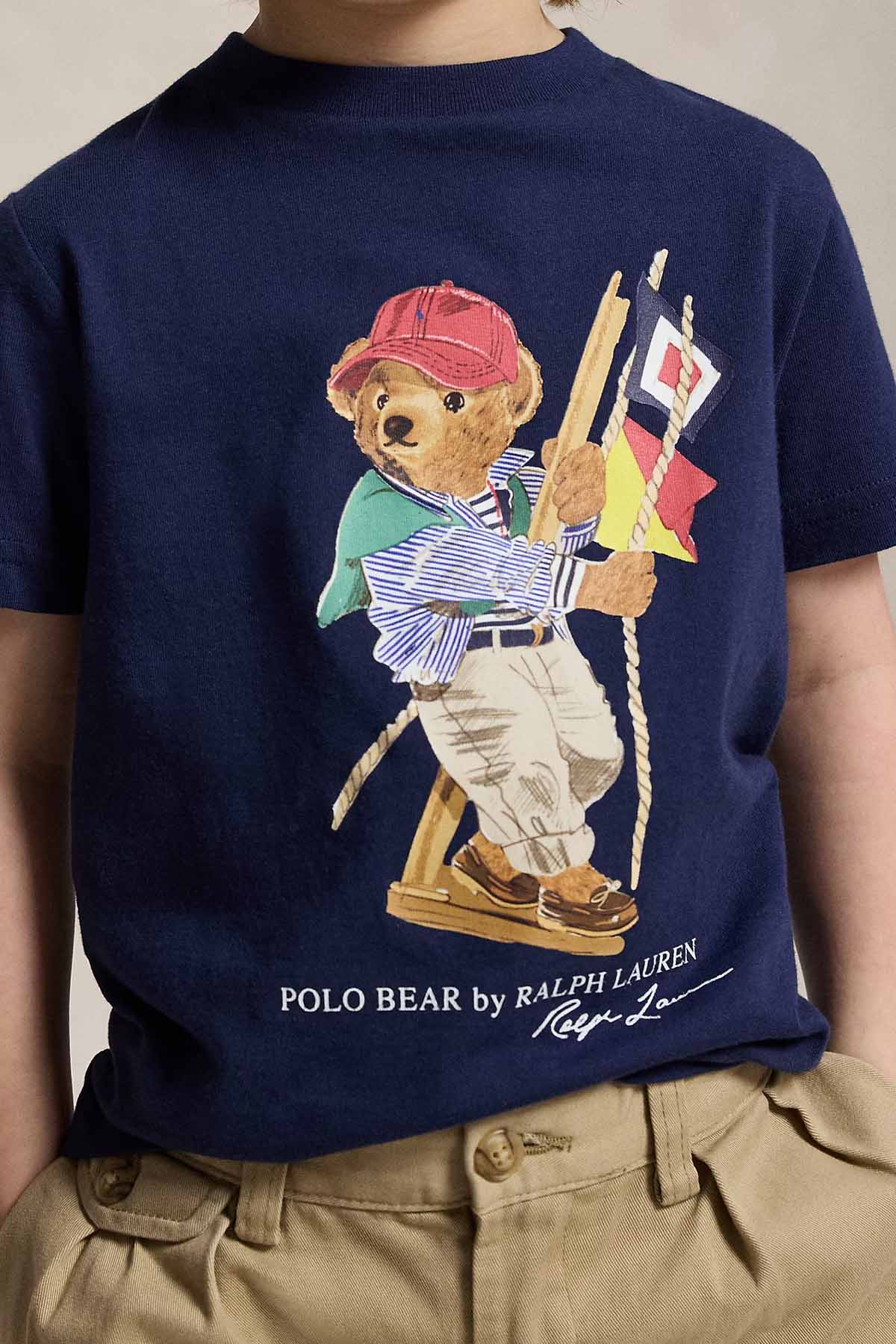 Polo Ralph Lauren Kids 2-7 Yaş Unisex Çocuk Polo Bear T-shirt-T-shirt-Libas