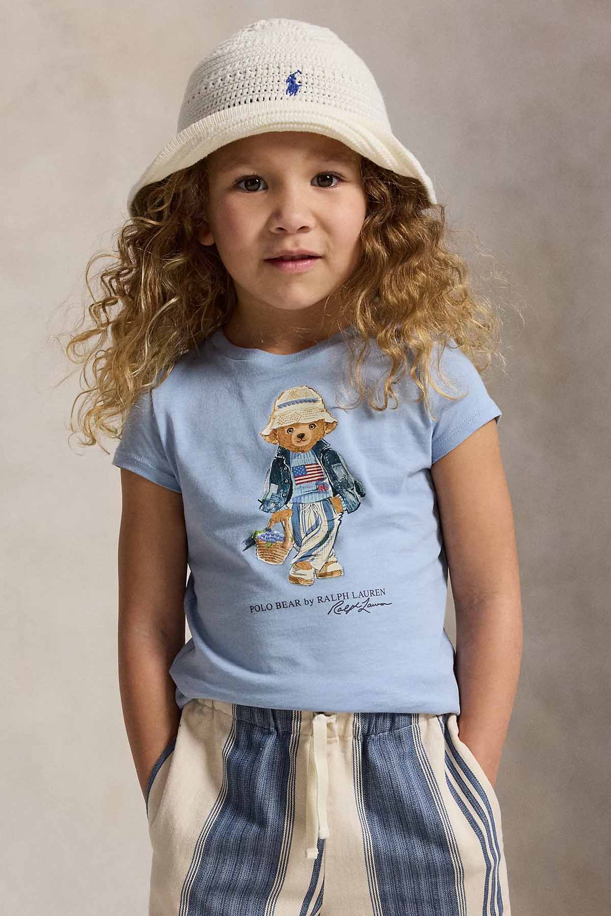 Polo Ralph Lauren Kids 4-6 Yaş Kız Çocuk Polo Bear T-shirt-T-shirt-Libas