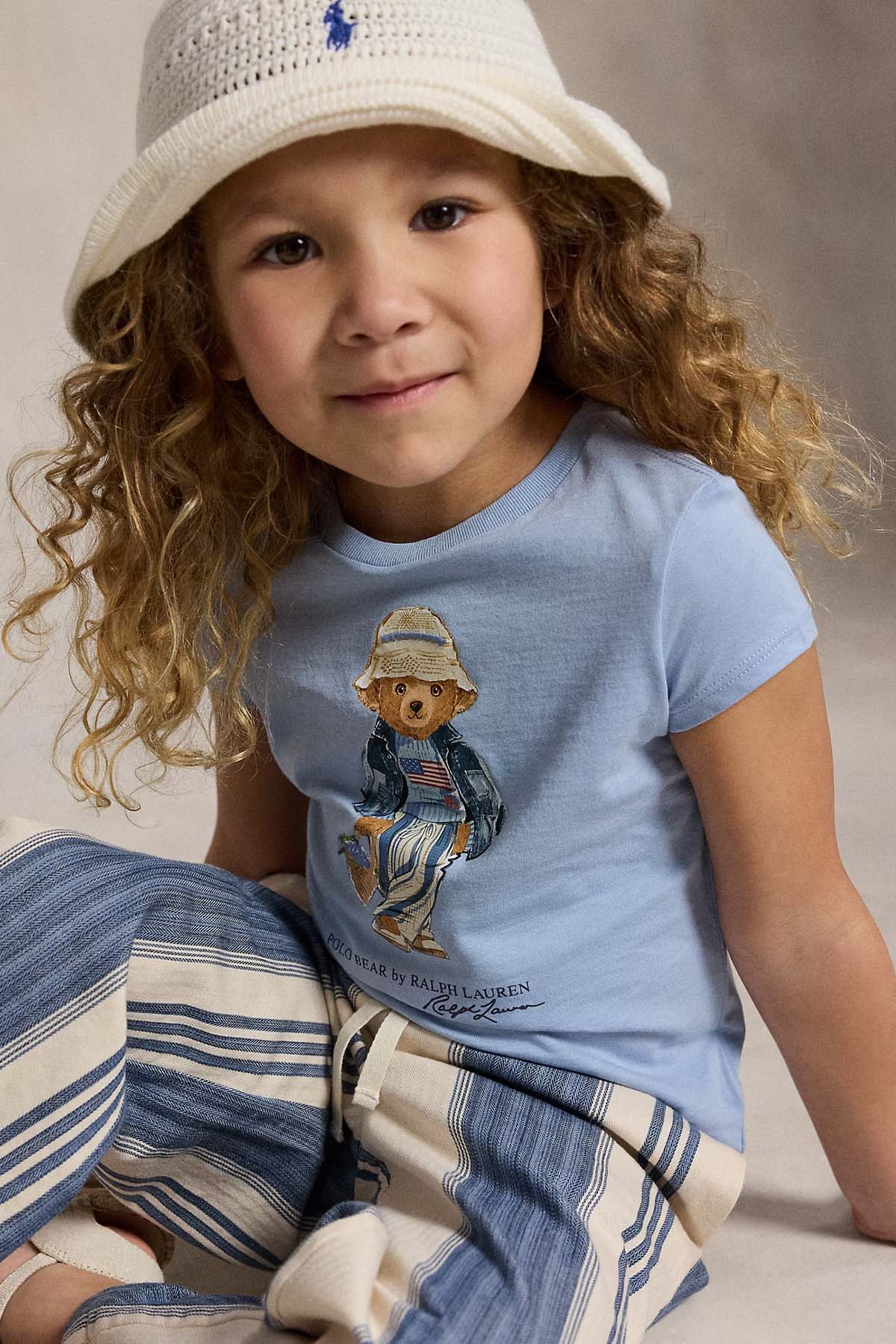 Polo Ralph Lauren Kids 4-6 Yaş Kız Çocuk Polo Bear T-shirt-T-shirt-Libas
