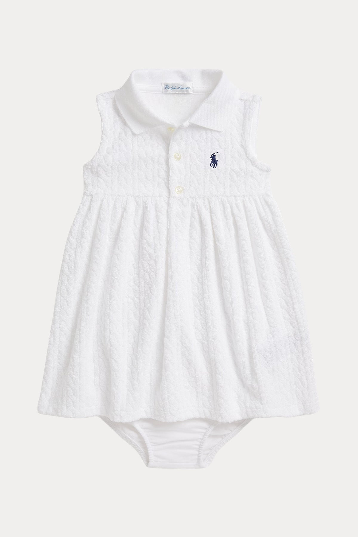 Polo Ralph Lauren Kids 9-18 Aylık Kız Bebek Saç Örgü Elbise-Elbise-Libas