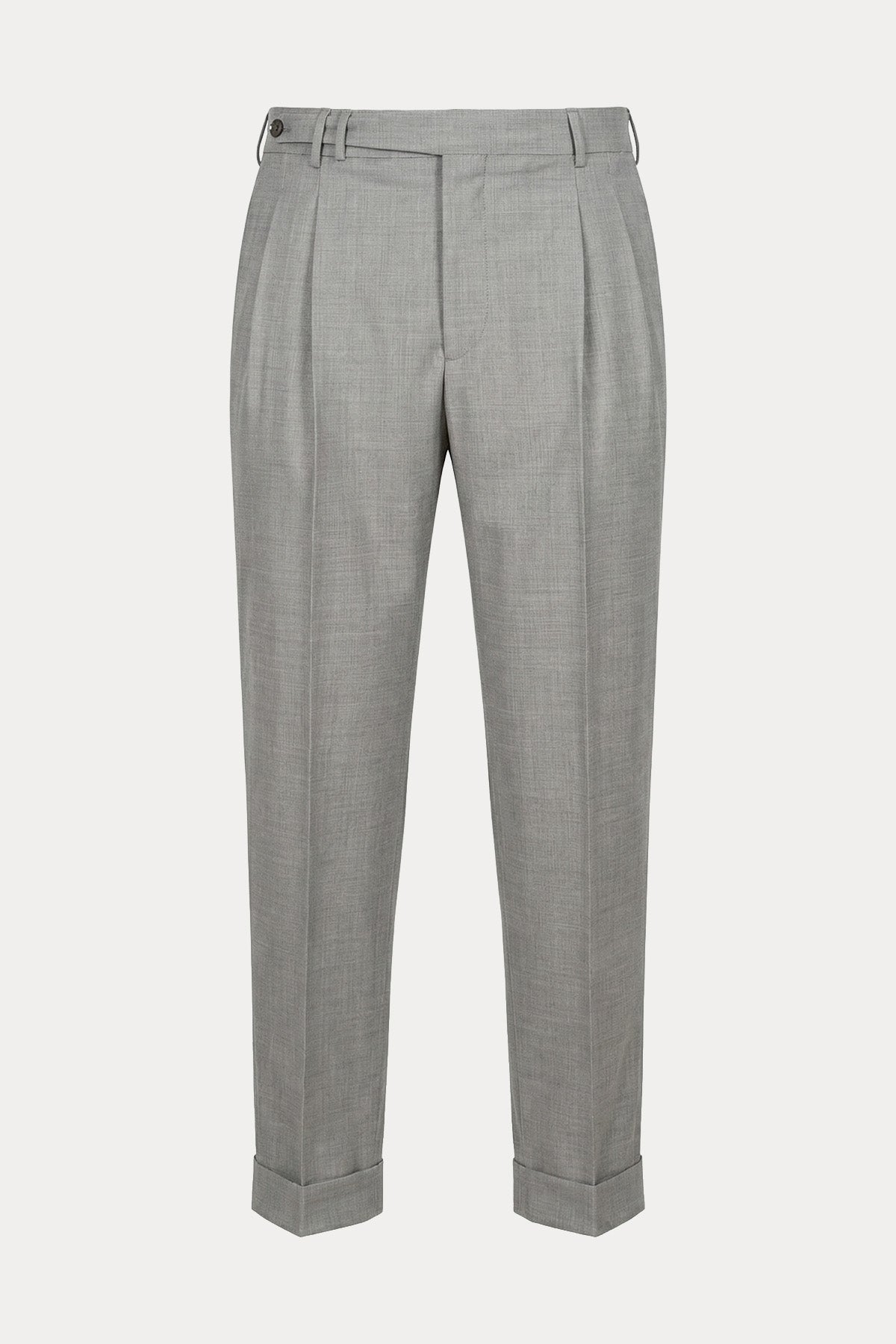 Pantaloni Torino Comfort Fit Çift Pile Duble Paça Streç Yün Pantolon