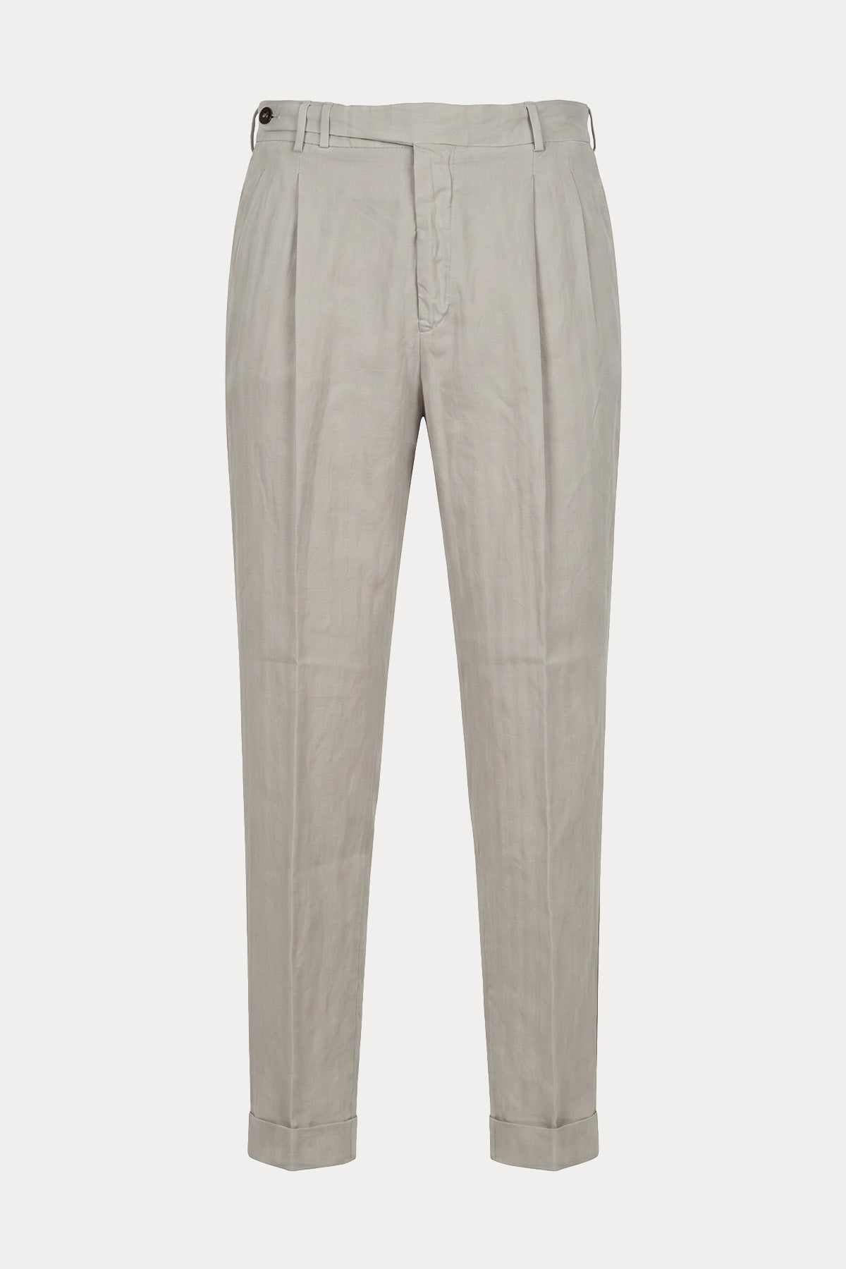 Pantaloni Torino Comfort Fit Çift Pile Duble Paça Keten Pantolon