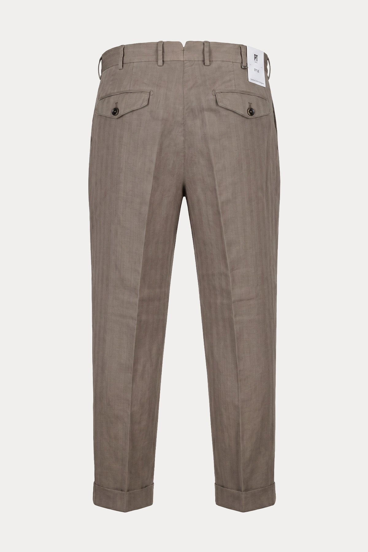 Pantaloni Torino Comfort Fit Çift Pile Duble Paça Keten Pantolon