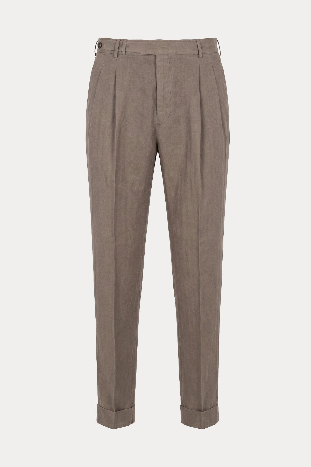 Pantaloni Torino Comfort Fit Çift Pile Duble Paça Keten Pantolon