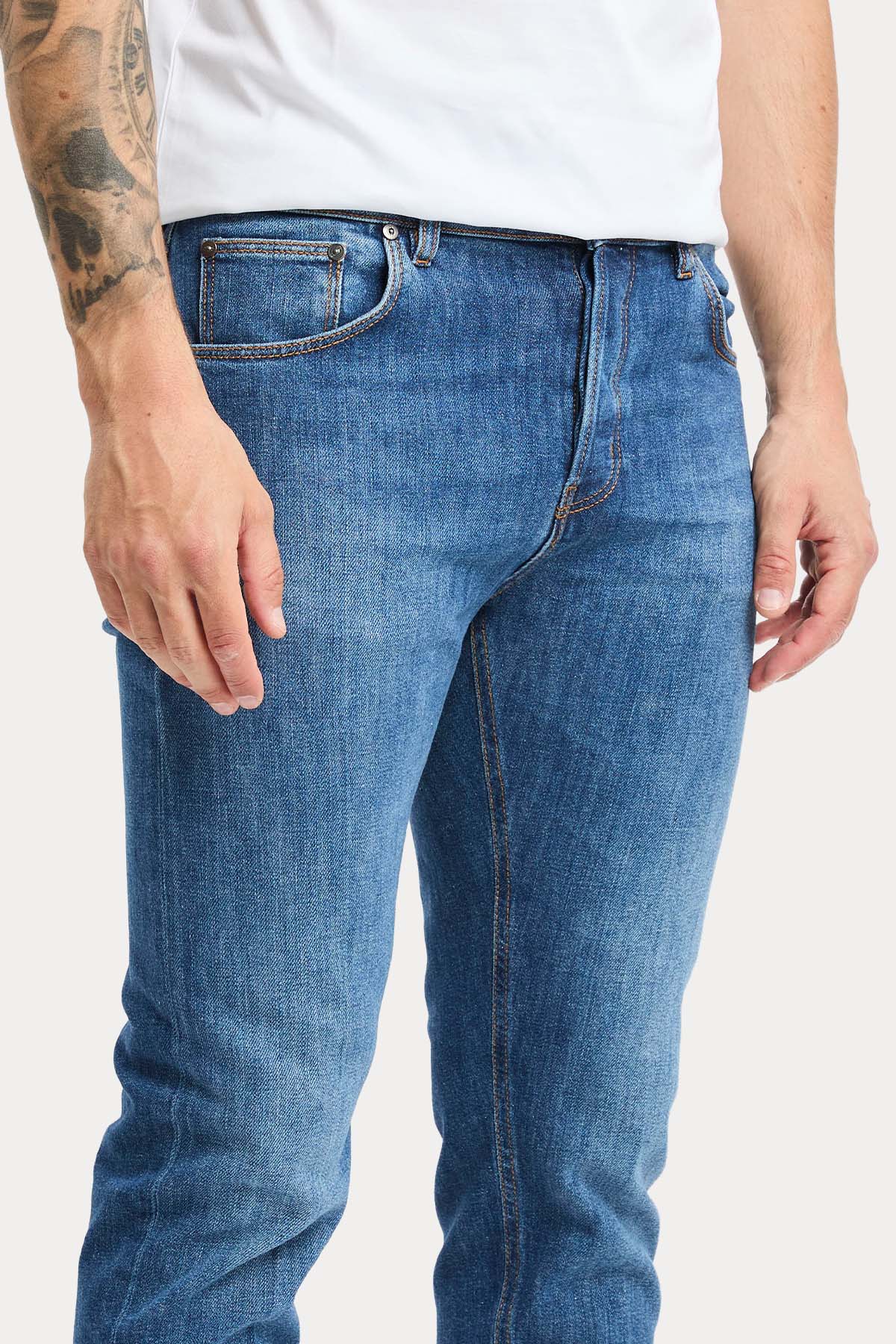 Pantaloni Torino Reggae Slim Fit Yıkamalı Jeans-Jeans-Libas