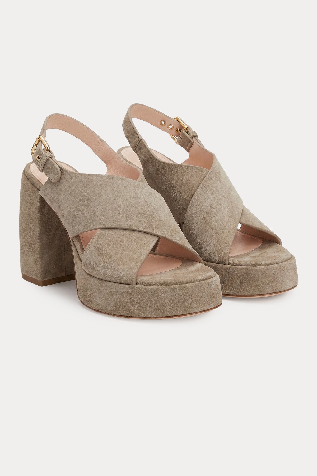 Agl Clio High Criss Topuklu Süet Sandalet-Sandalet-Libas