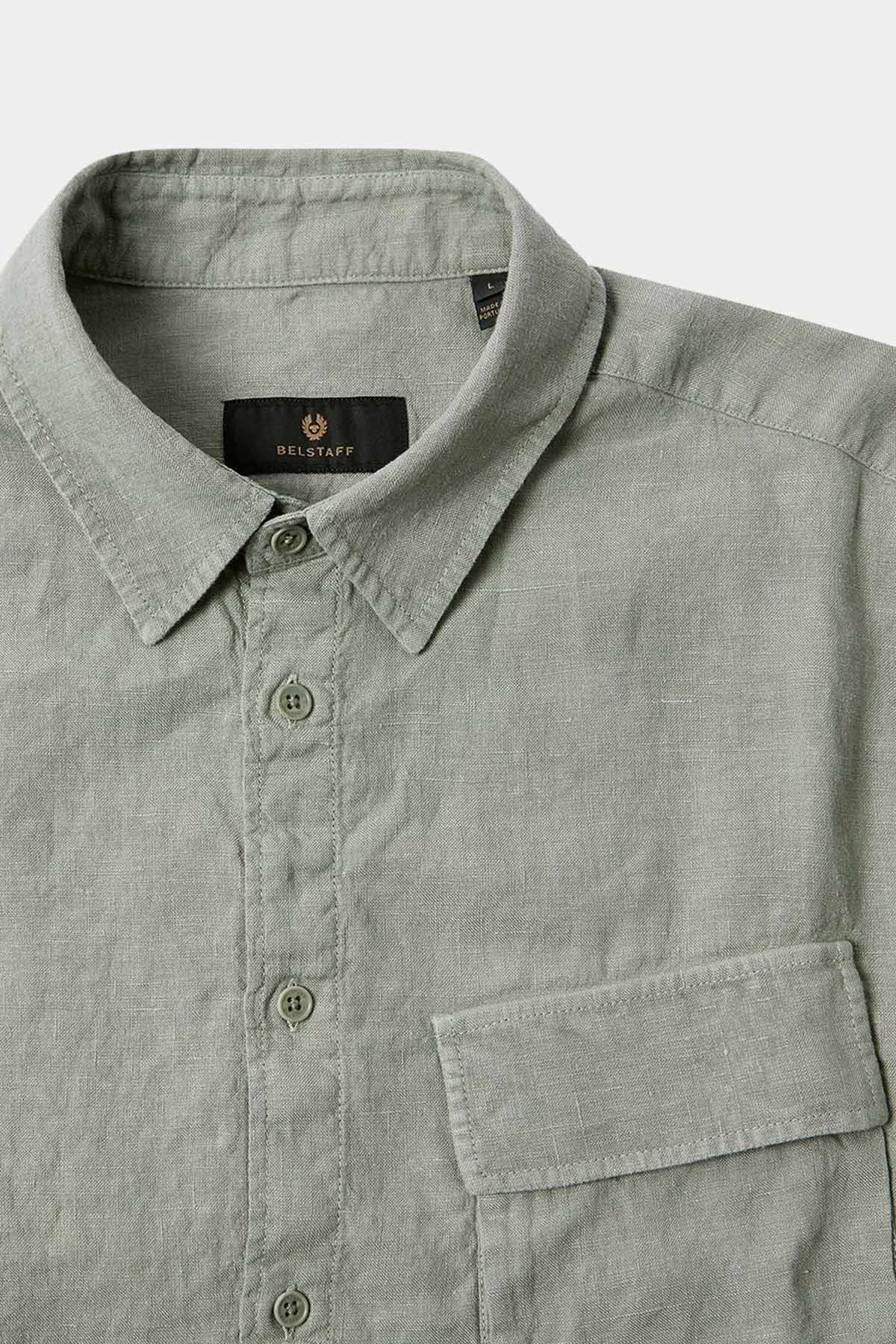 Belstaff Regular Fit Cep Detaylı Keten Gömlek-Gömlek-Libas