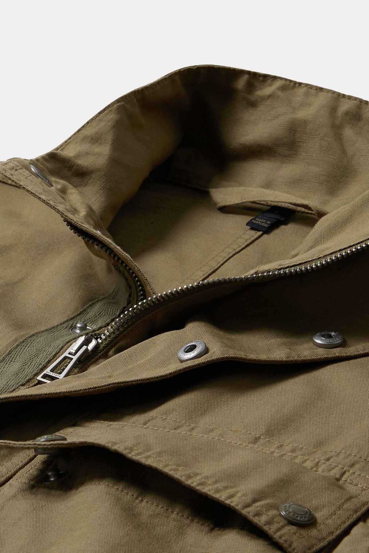 Belstaff Regular Fit Dik Yaka Keten Safari Ceket-Ceket-Libas