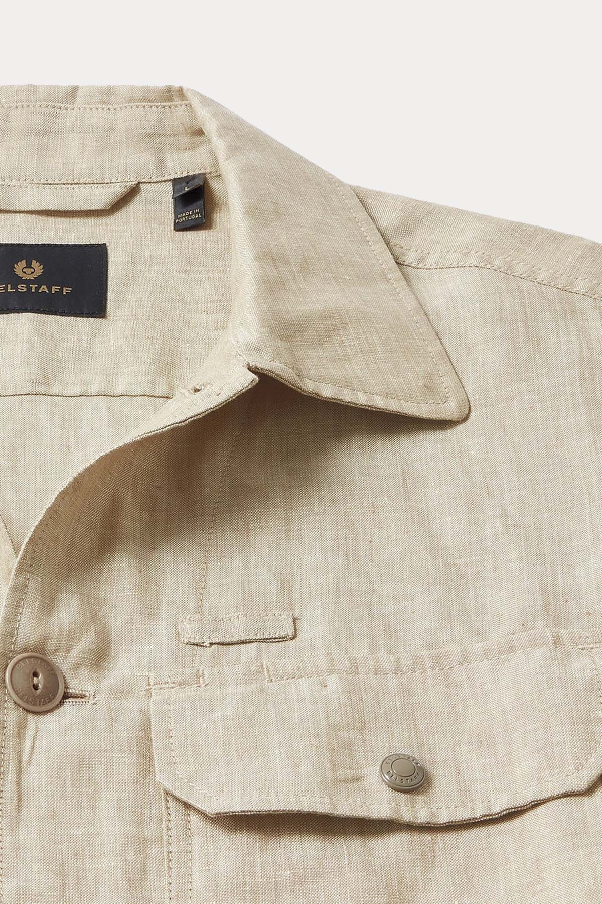 Belstaff Relaxed Fit Cep Detaylı Keten Ceket-Ceket-Libas
