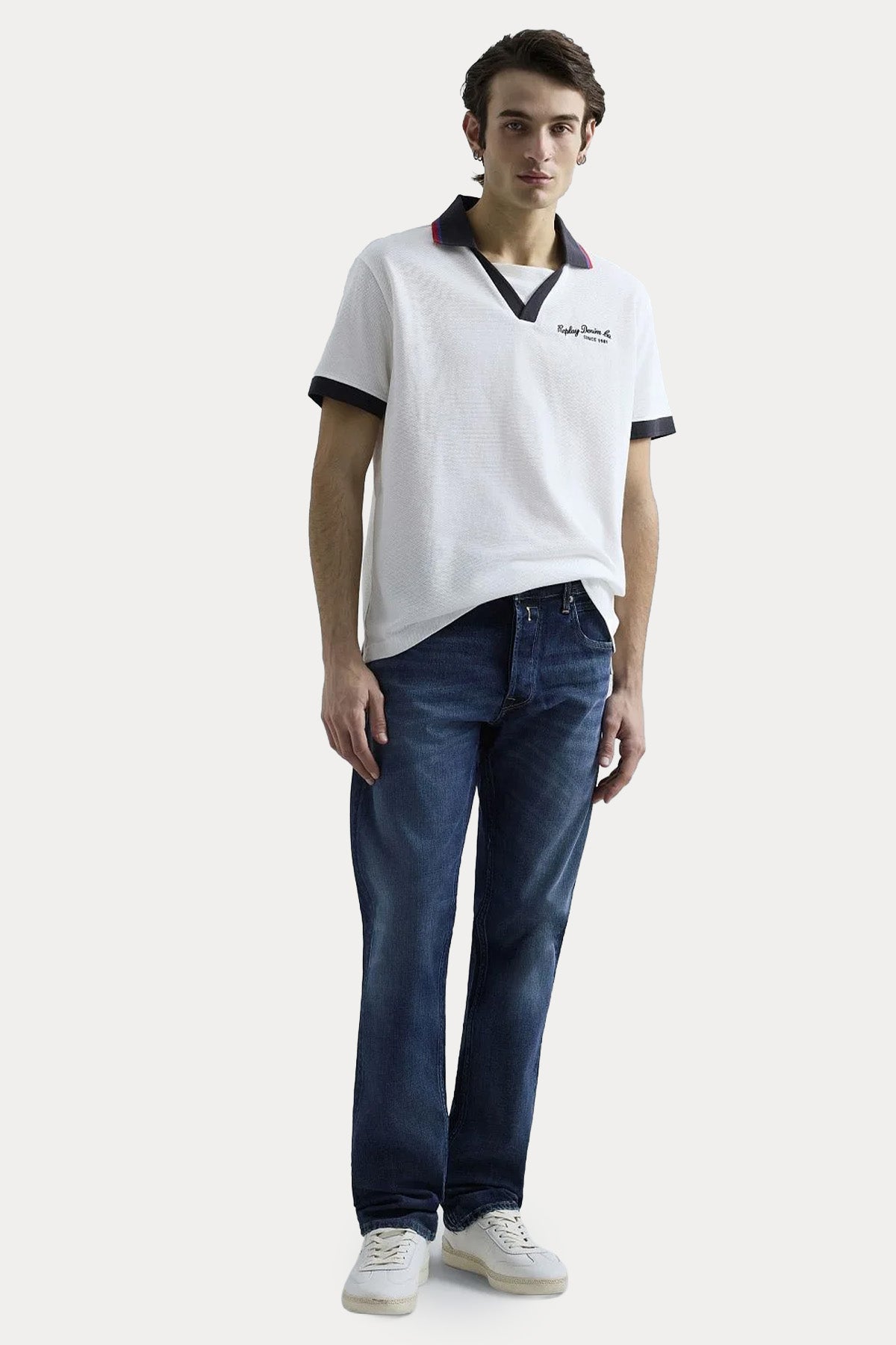 Replay Grover Straight Fit Yıkamalı Jeans-Jeans-Libas