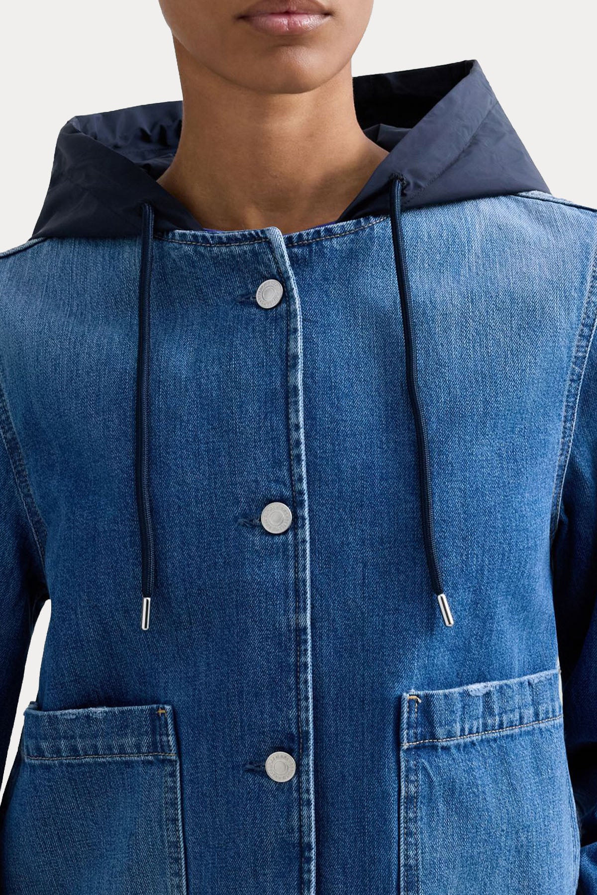 Replay Relaxed Fit Kapüşonlu Denim Ceket-Ceket-Libas
