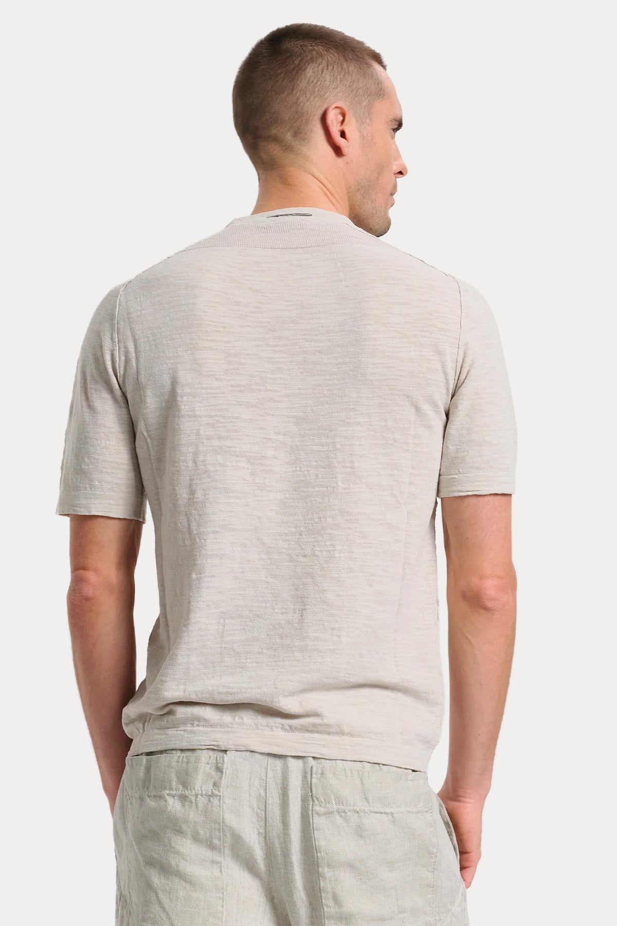 Transit Regular Fit Yuvarlak Yaka Keten T-shirt-T-shirt-Libas