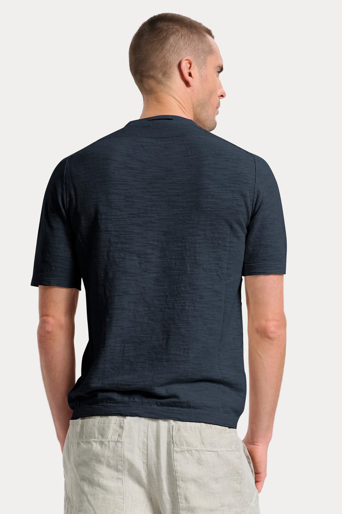 Transit Regular Fit Yuvarlak Yaka Keten T-shirt-T-shirt-Libas