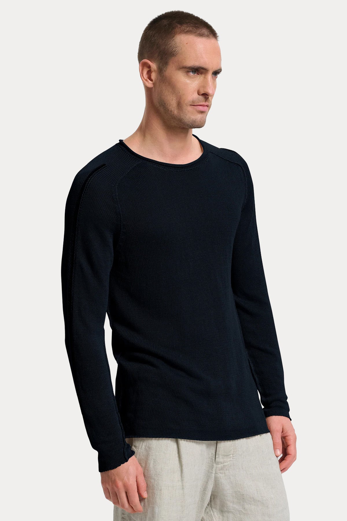 Transit Relaxed Fit İnce Örgü Keten Triko-Triko-Libas