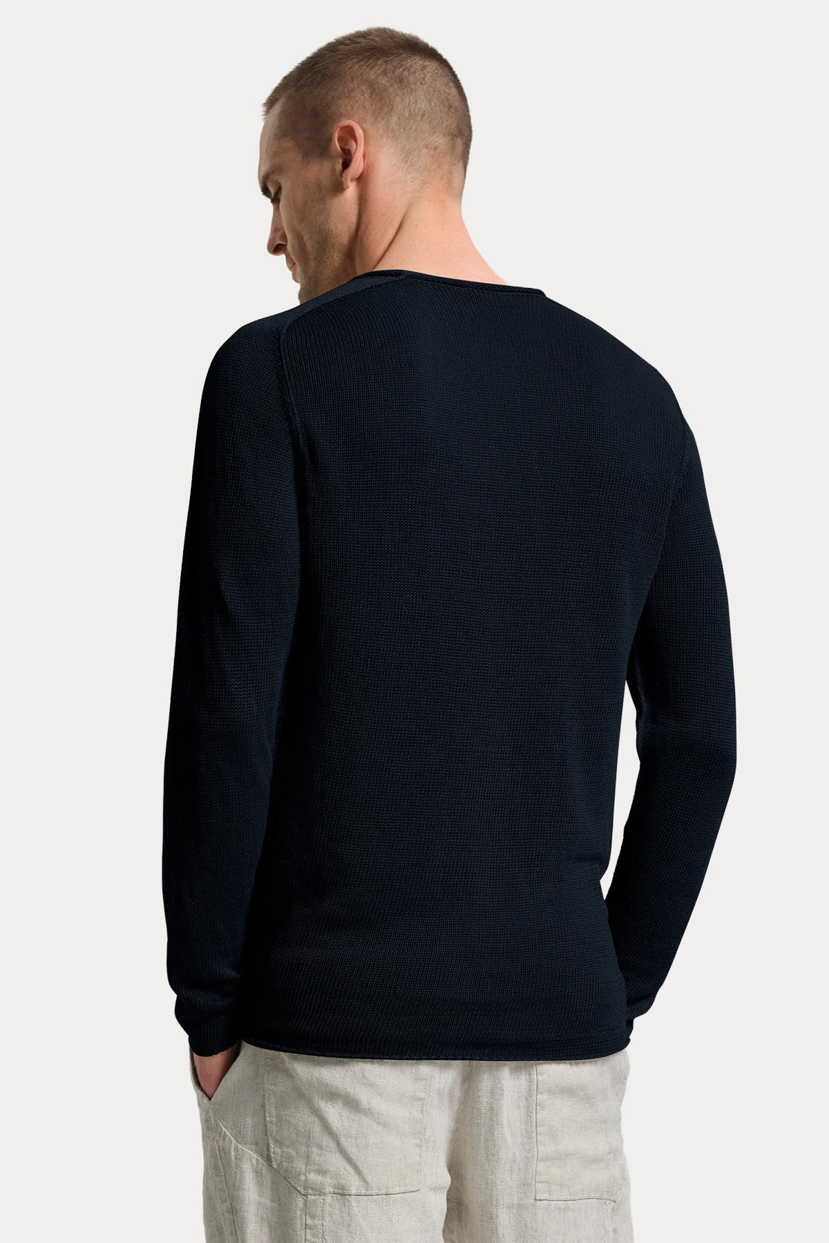 Transit Relaxed Fit İnce Örgü Keten Triko-Triko-Libas