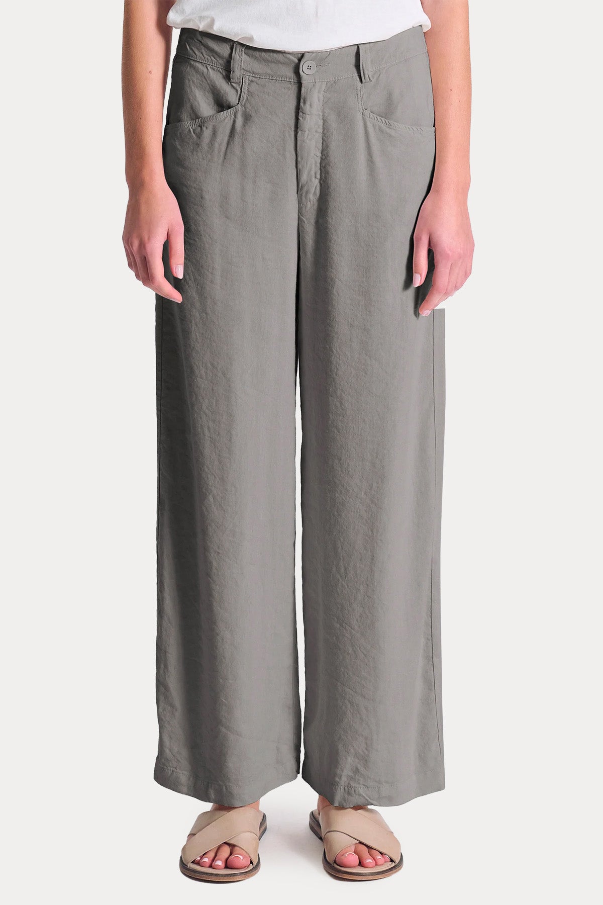 Transit Relaxed Fit Streç Keten Pantolon-Pantolon-Libas