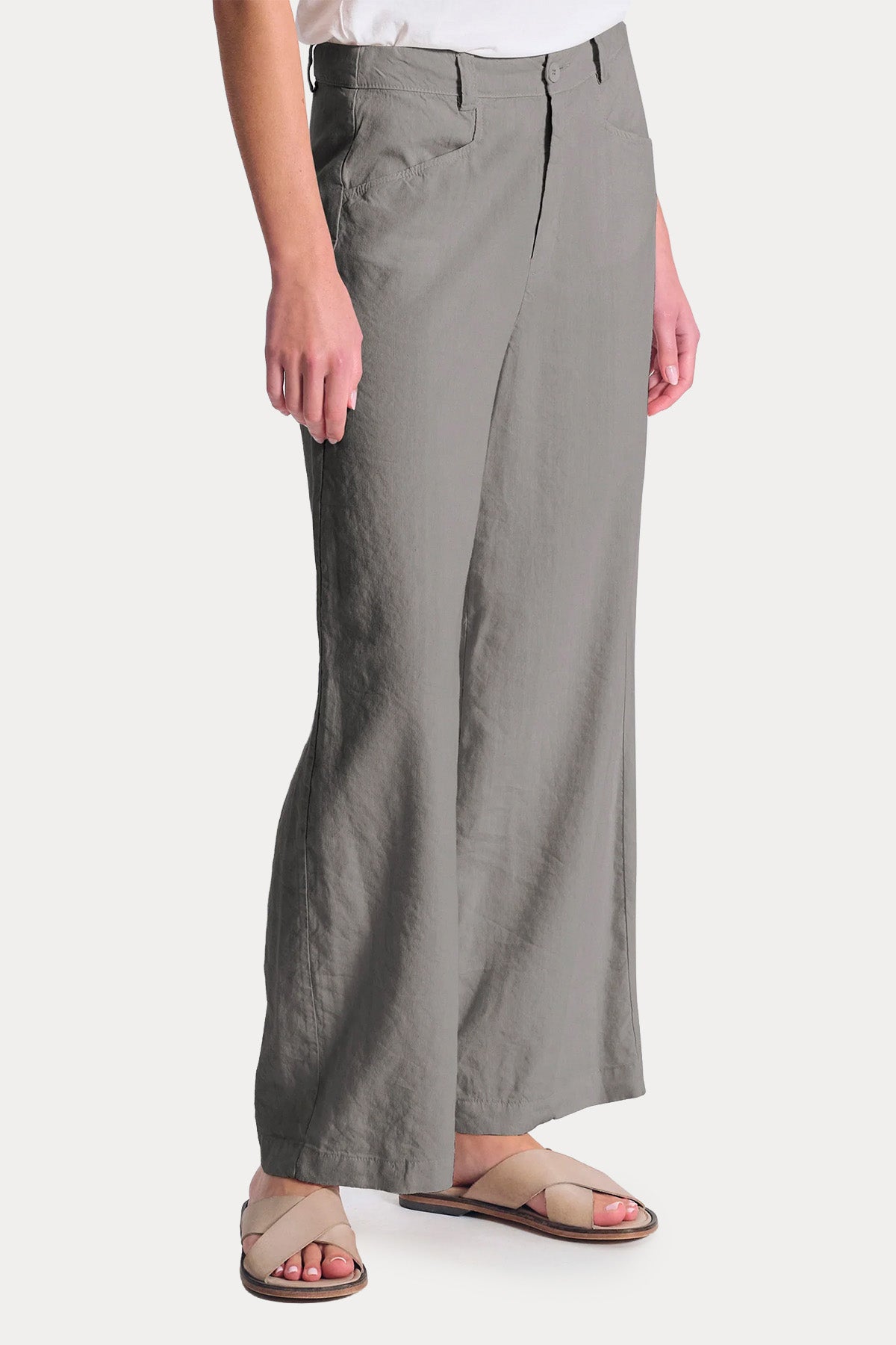 Transit Relaxed Fit Streç Keten Pantolon-Pantolon-Libas