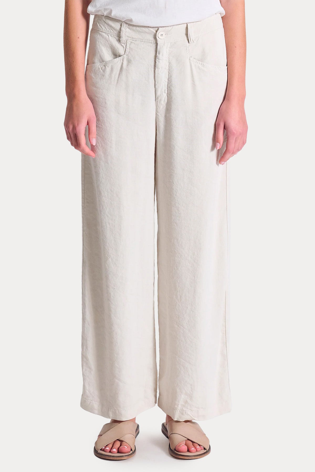 Transit Relaxed Fit Streç Keten Pantolon-Pantolon-Libas