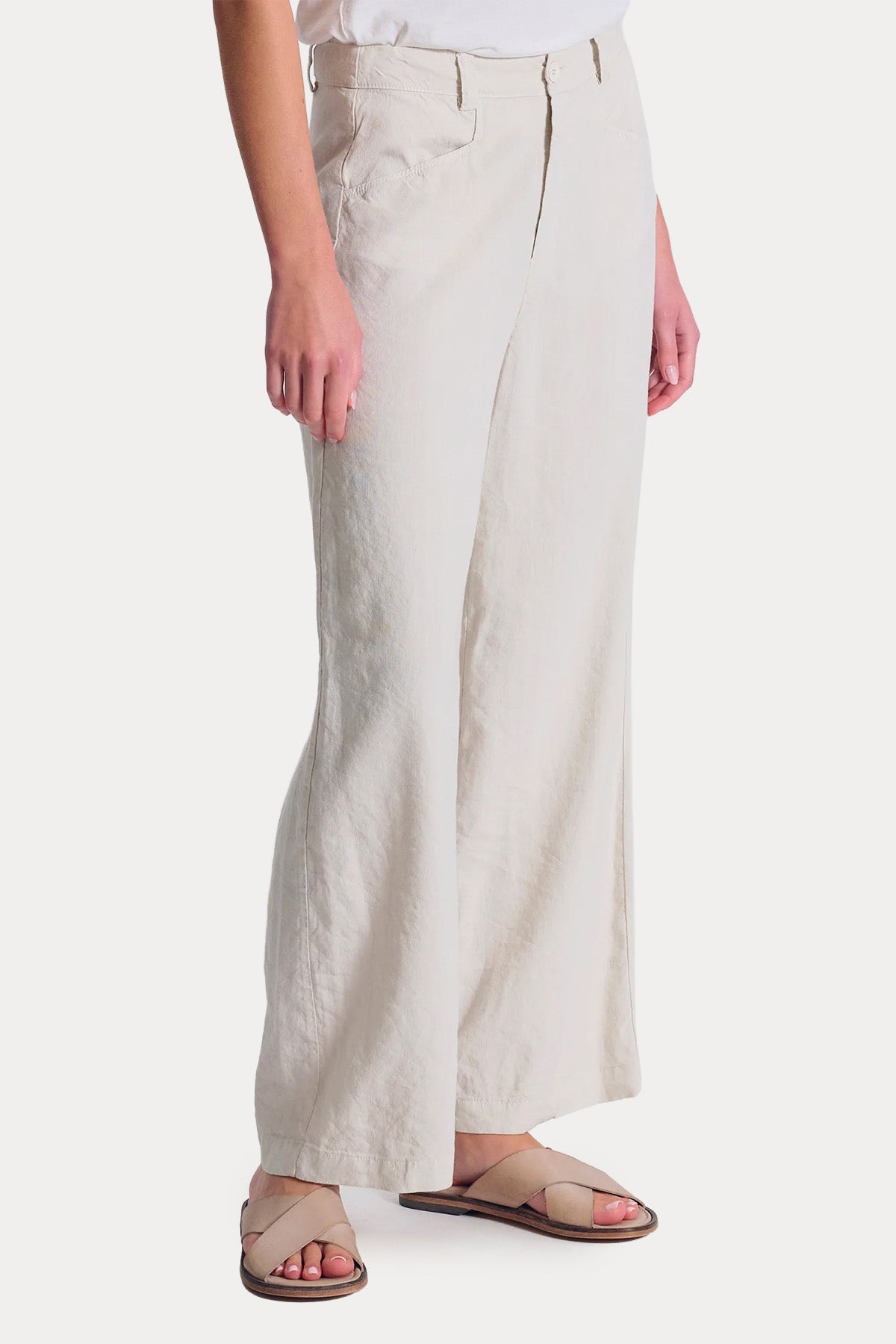 Transit Relaxed Fit Streç Keten Pantolon-Pantolon-Libas