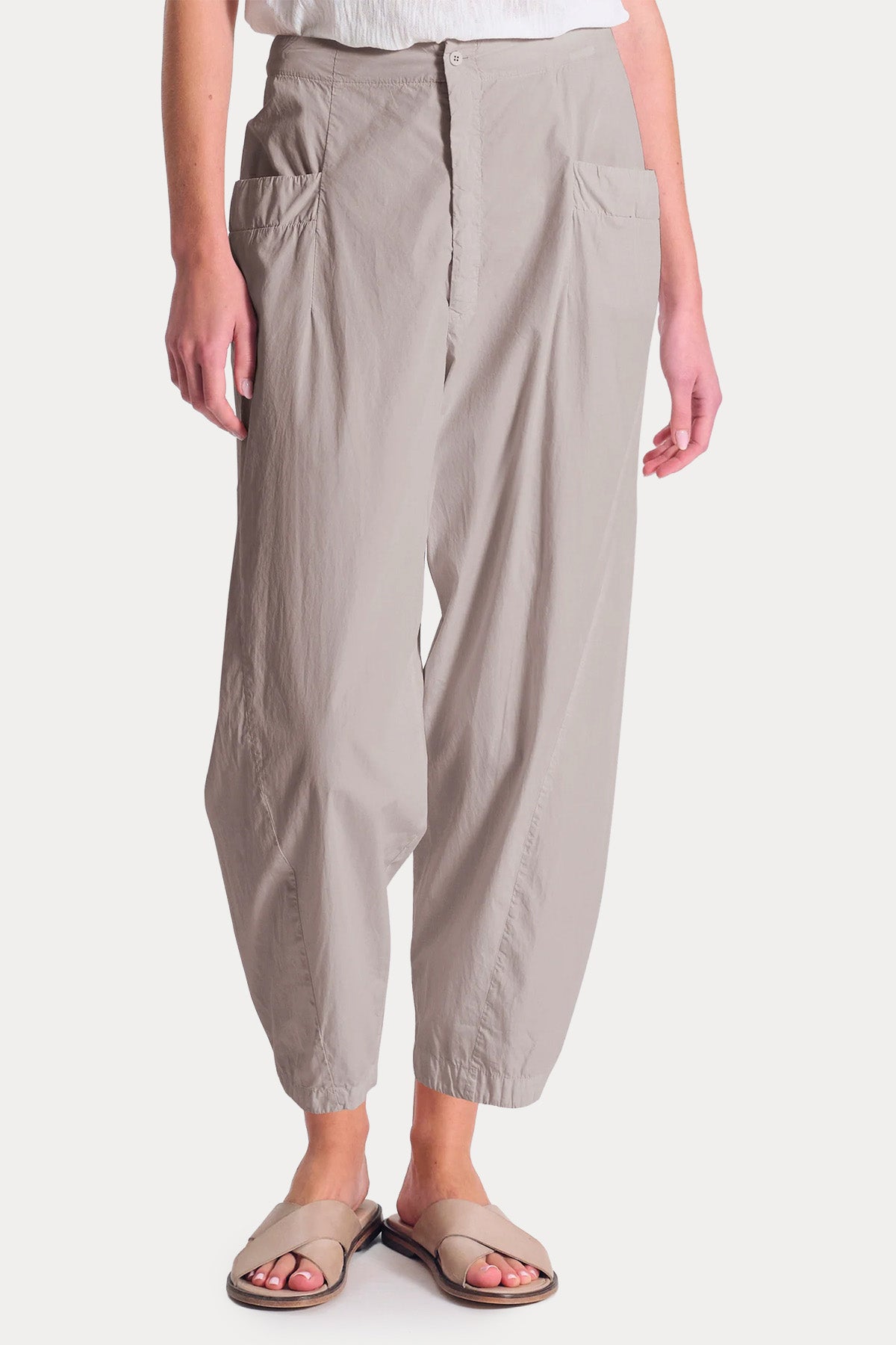 Transit Relaxed Fit İnce Dokulu Crop Pantolon-Pantolon-Libas