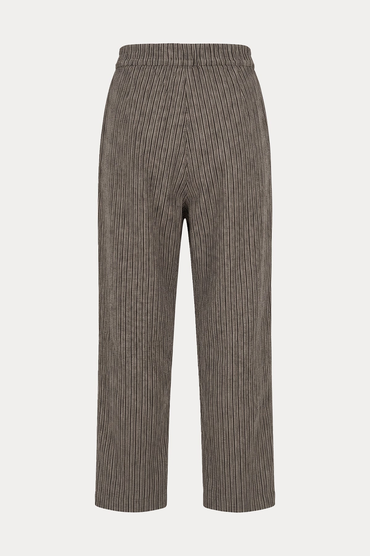 Transit Relaxed Fit Yüksek Bel Tek Pile Çizgili Pantolon