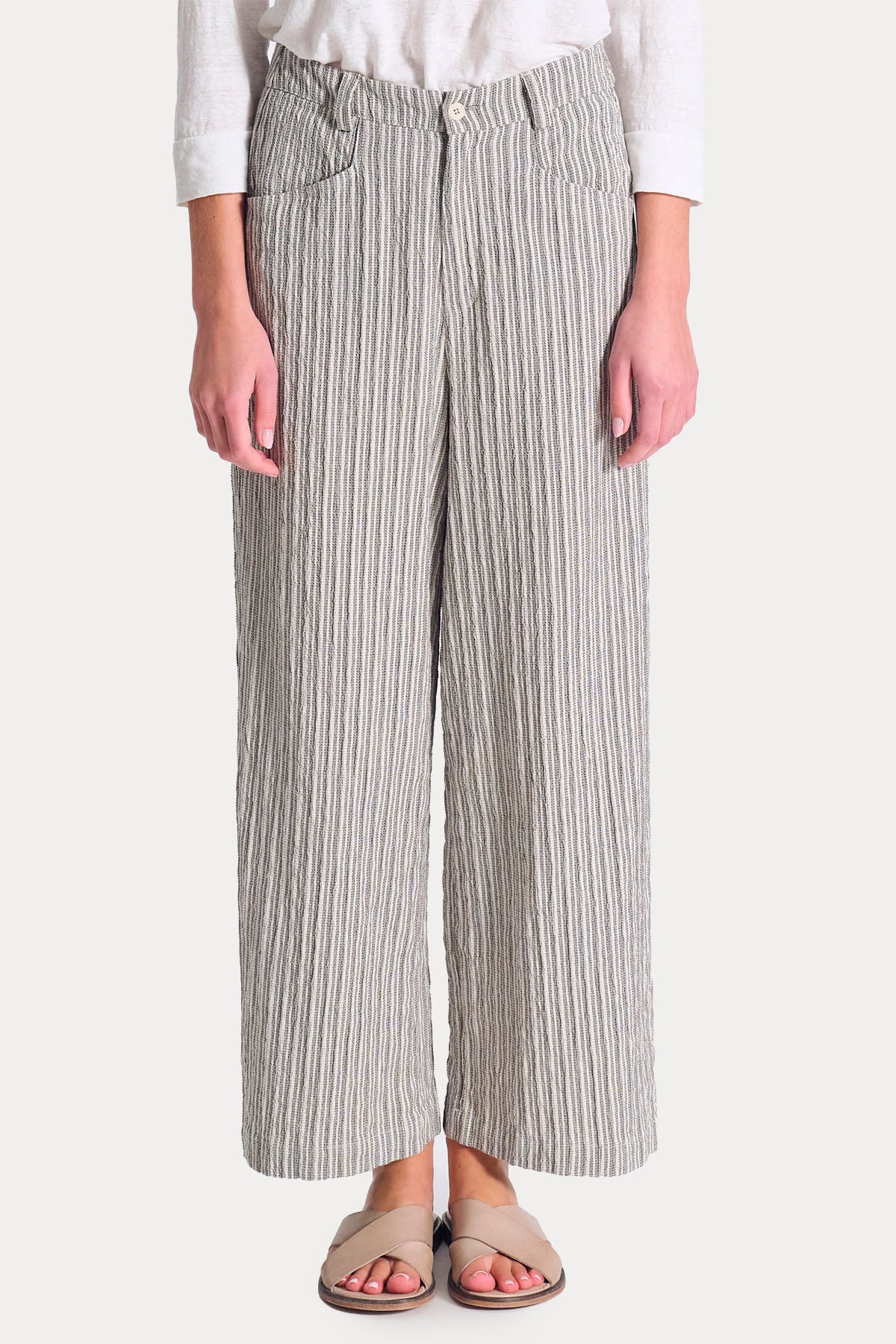 Transit Relaxed Fit Renkli Örgü Desenli Pantolon