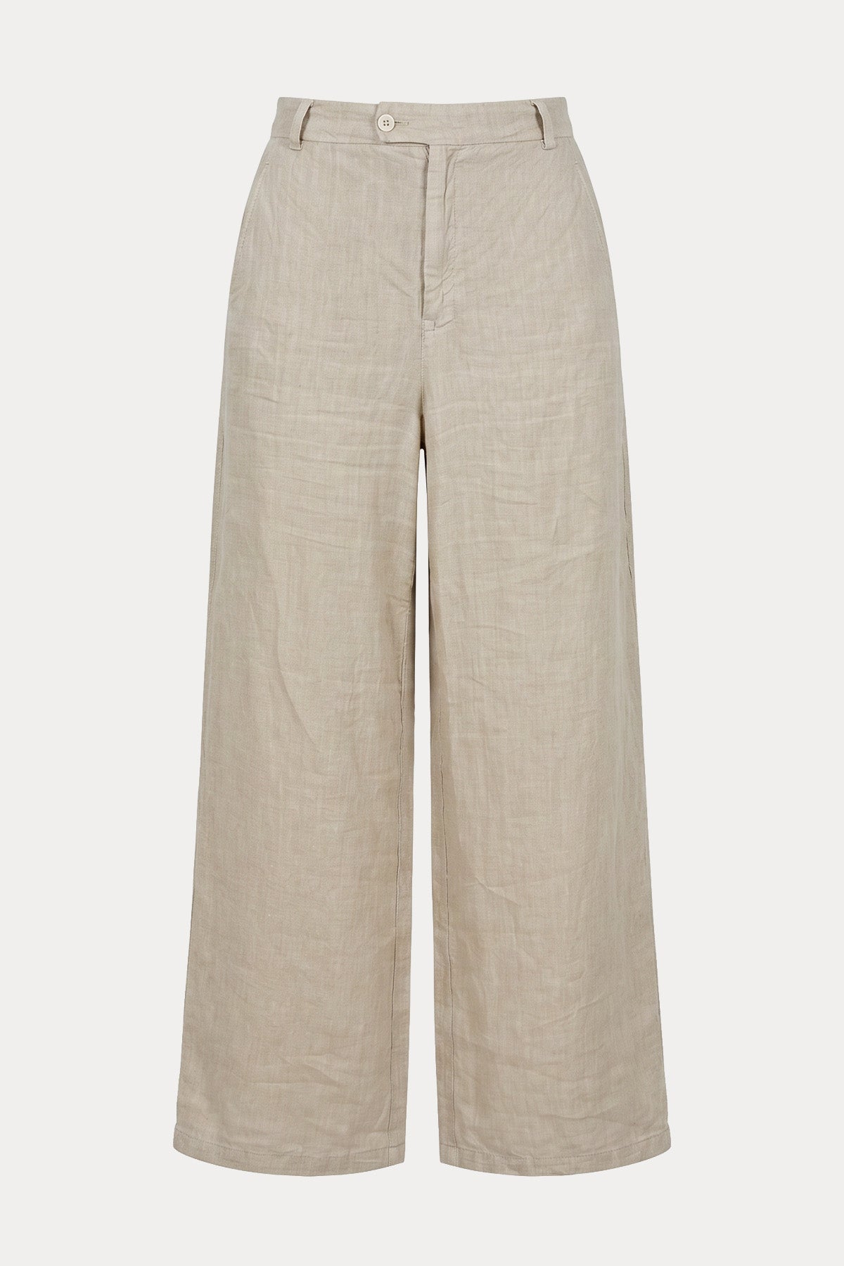 Transit Relaxed Fit Yüksek Belli Keten Pantolon