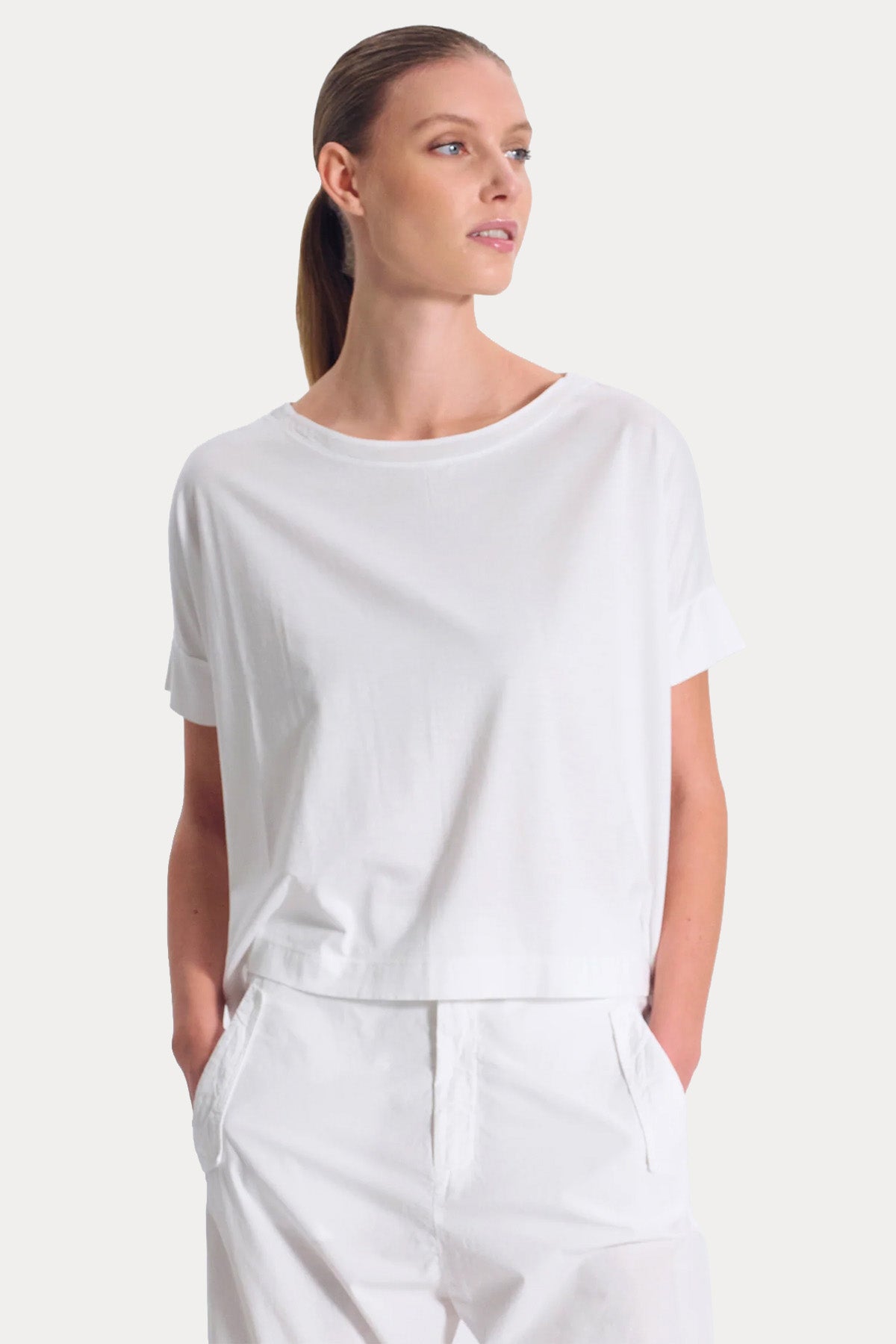 Transit Relaxed Fit Geniş Yuvarlak Yaka T-shirt-T-shirt-Libas