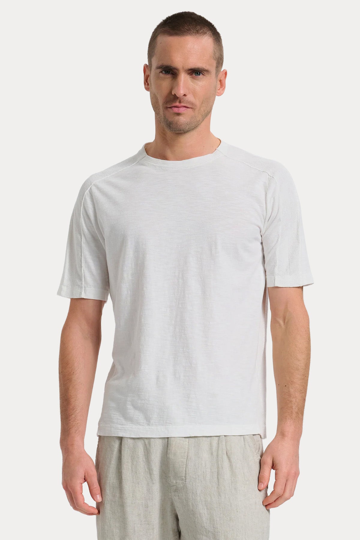 Transit Regular Fit Keten Yuvarlak Yaka T-shirt-T-shirt-Libas