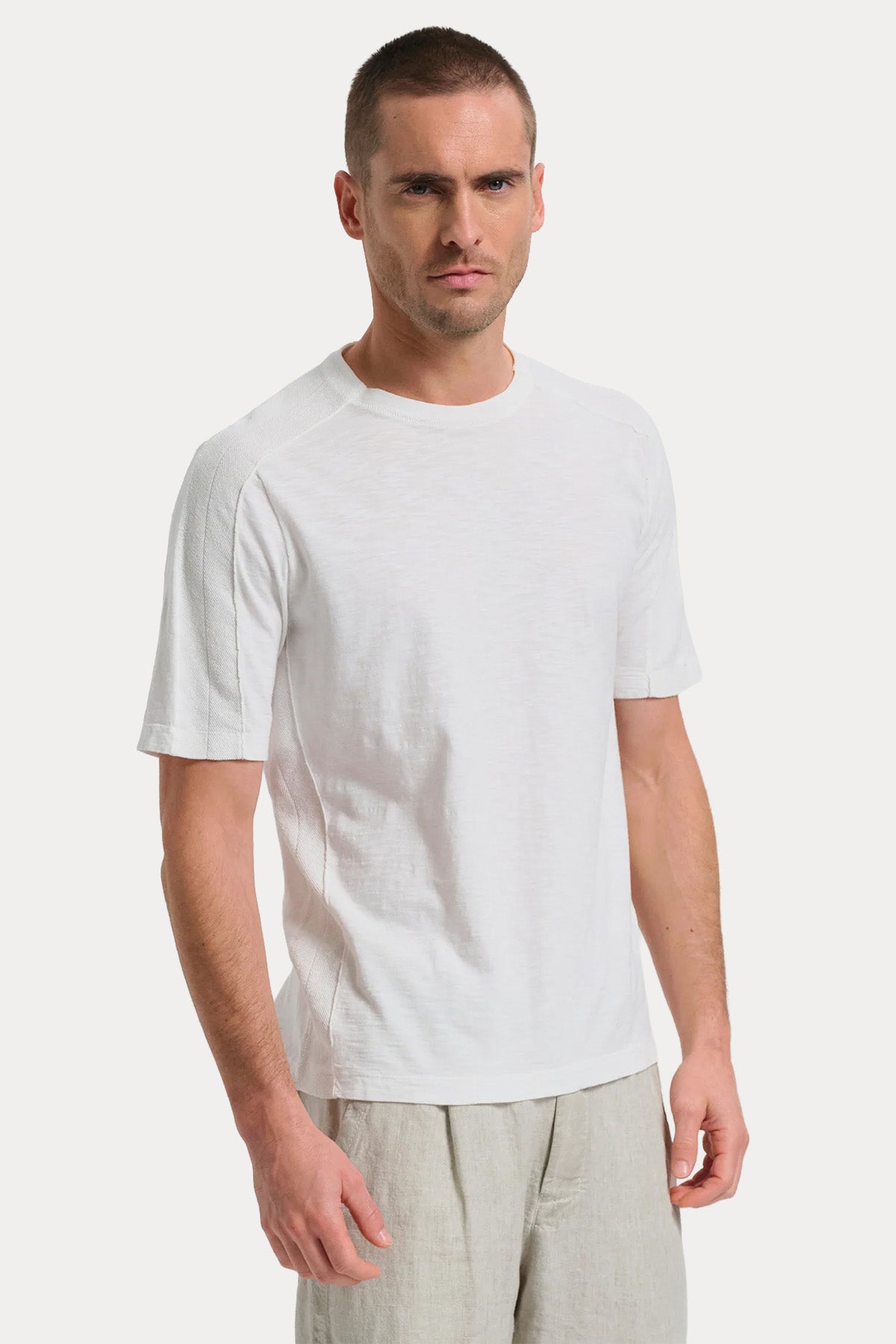 Transit Regular Fit Keten Yuvarlak Yaka T-shirt-T-shirt-Libas