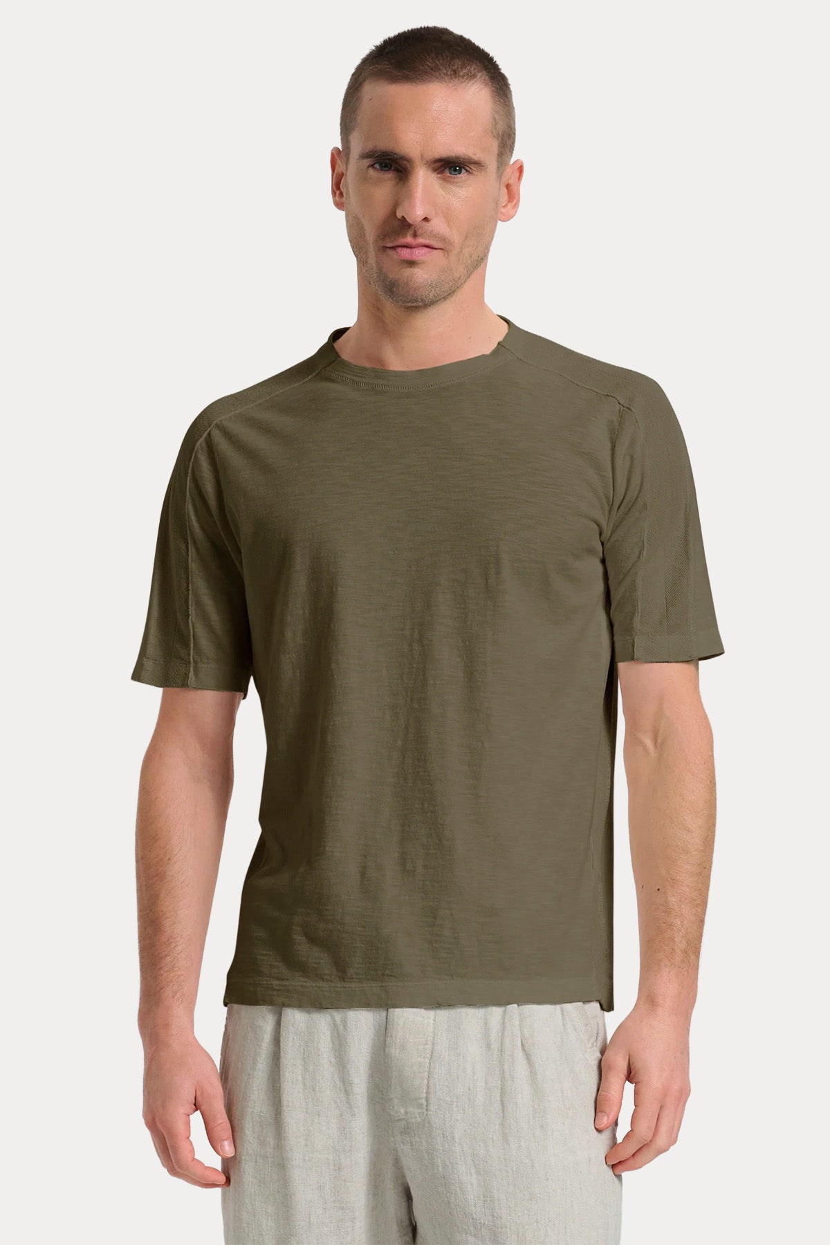Transit Regular Fit Keten Yuvarlak Yaka T-shirt-T-shirt-Libas