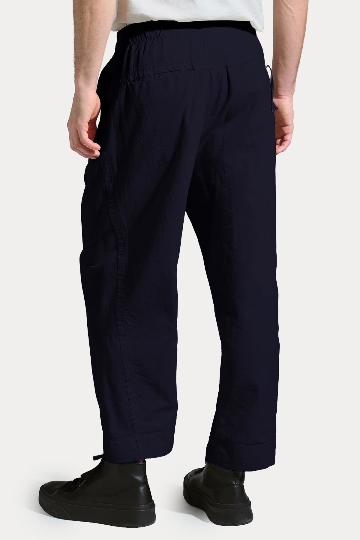 Transit Relaxed Fit Tek Pile Beli Lastikli Keten Pantolon-Pantolon-Libas