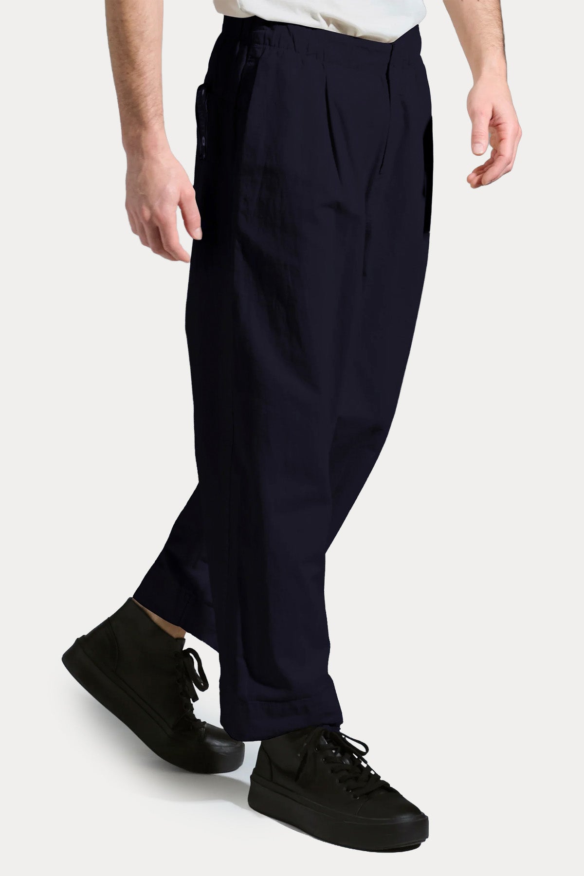 Transit Relaxed Fit Tek Pile Beli Lastikli Keten Pantolon-Pantolon-Libas
