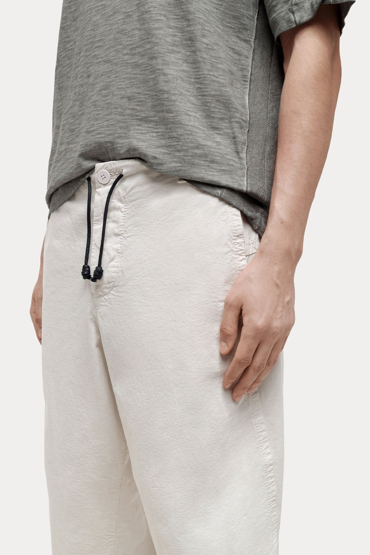 Transit Relaxed Fit Beli Lastikli Yandan Cepli Keten Pantolon-Pantolon-Libas