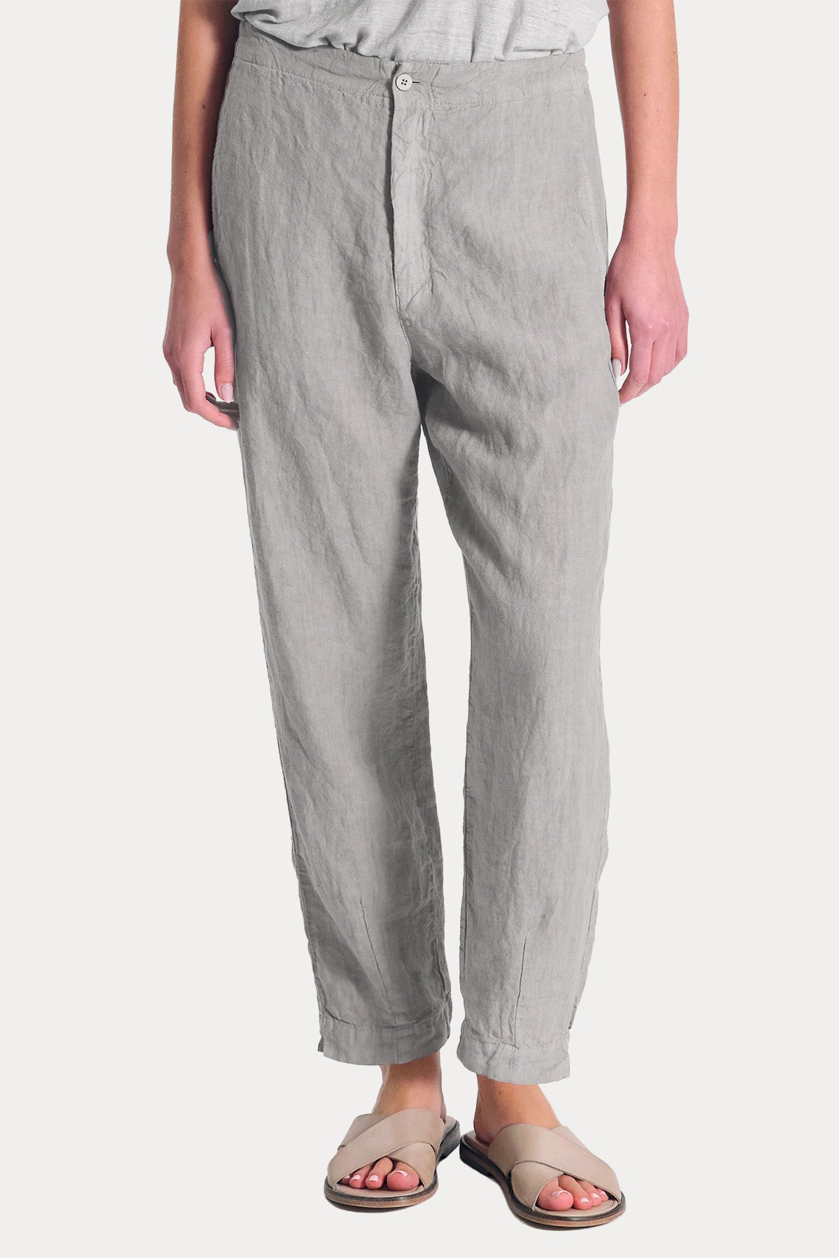 Transit Comfort Fit Beli Lastikli Keten Pantolon-Pantolon-Libas