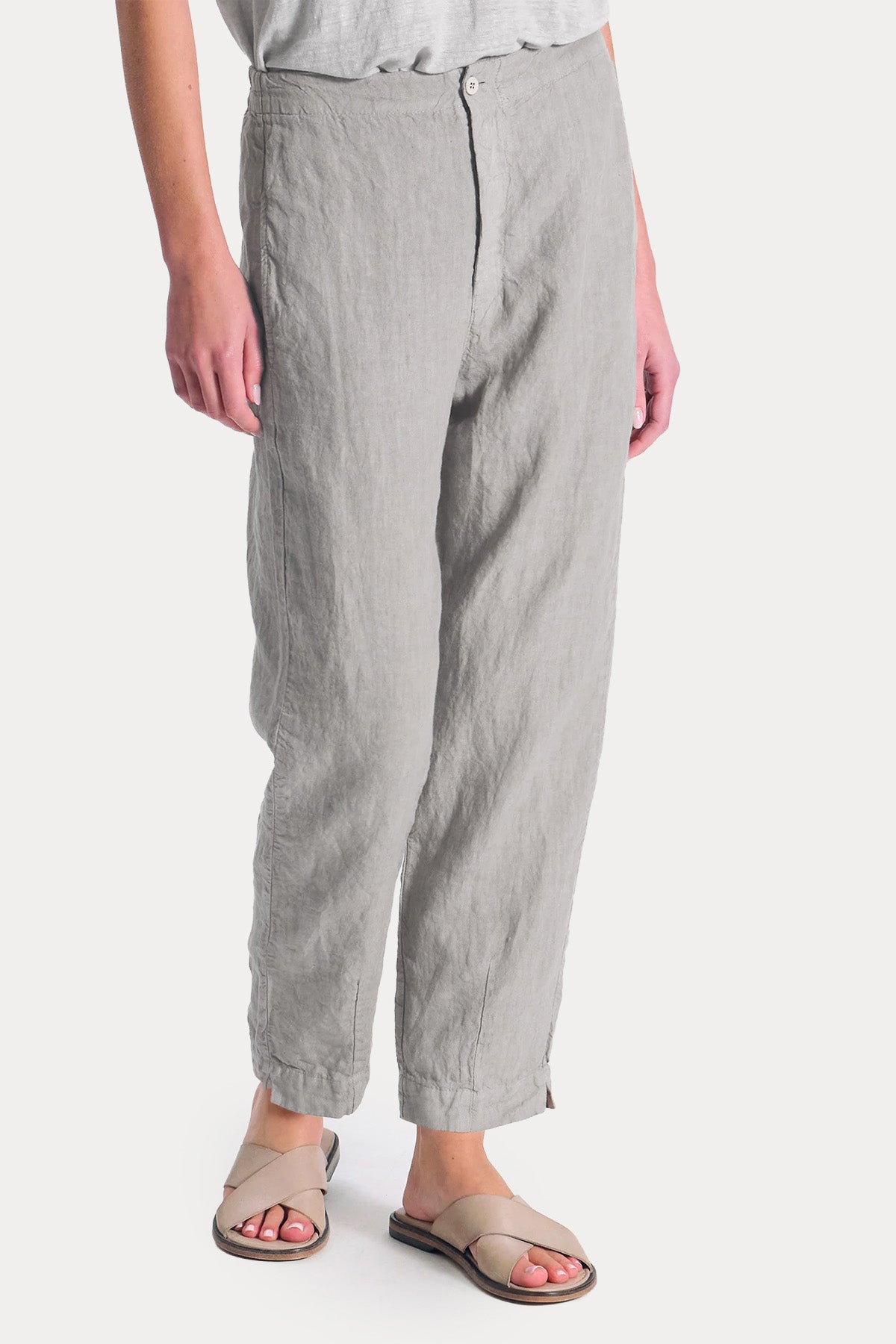 Transit Comfort Fit Beli Lastikli Keten Pantolon-Pantolon-Libas