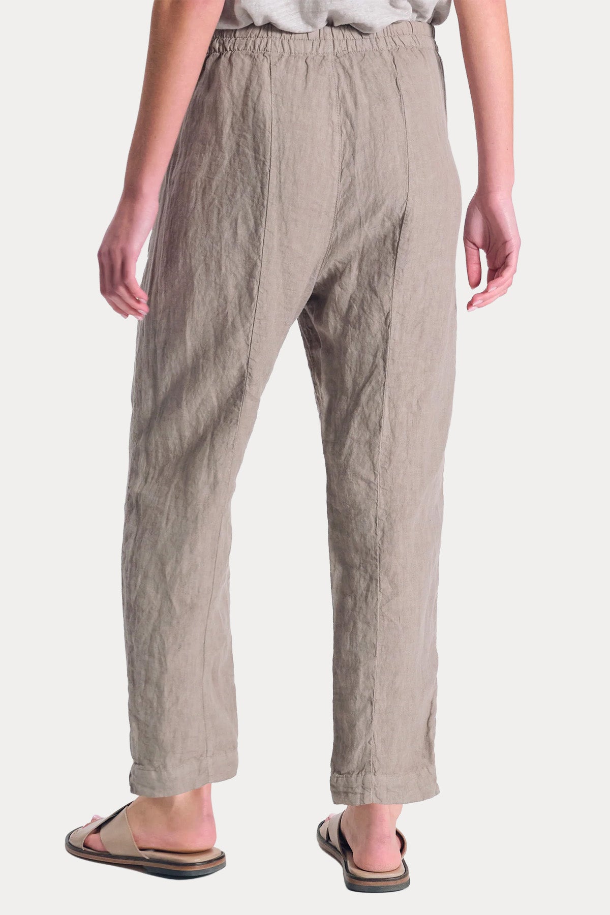 Transit Comfort Fit Beli Lastikli Keten Pantolon-Pantolon-Libas