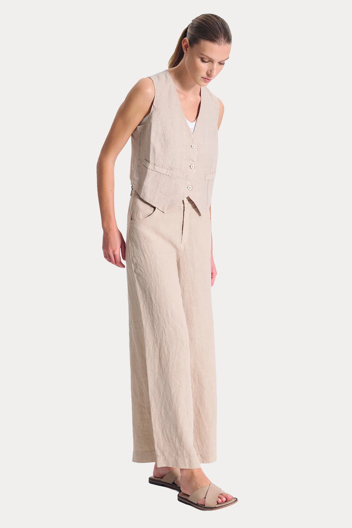 Transit Regular Fit Keten Yelek