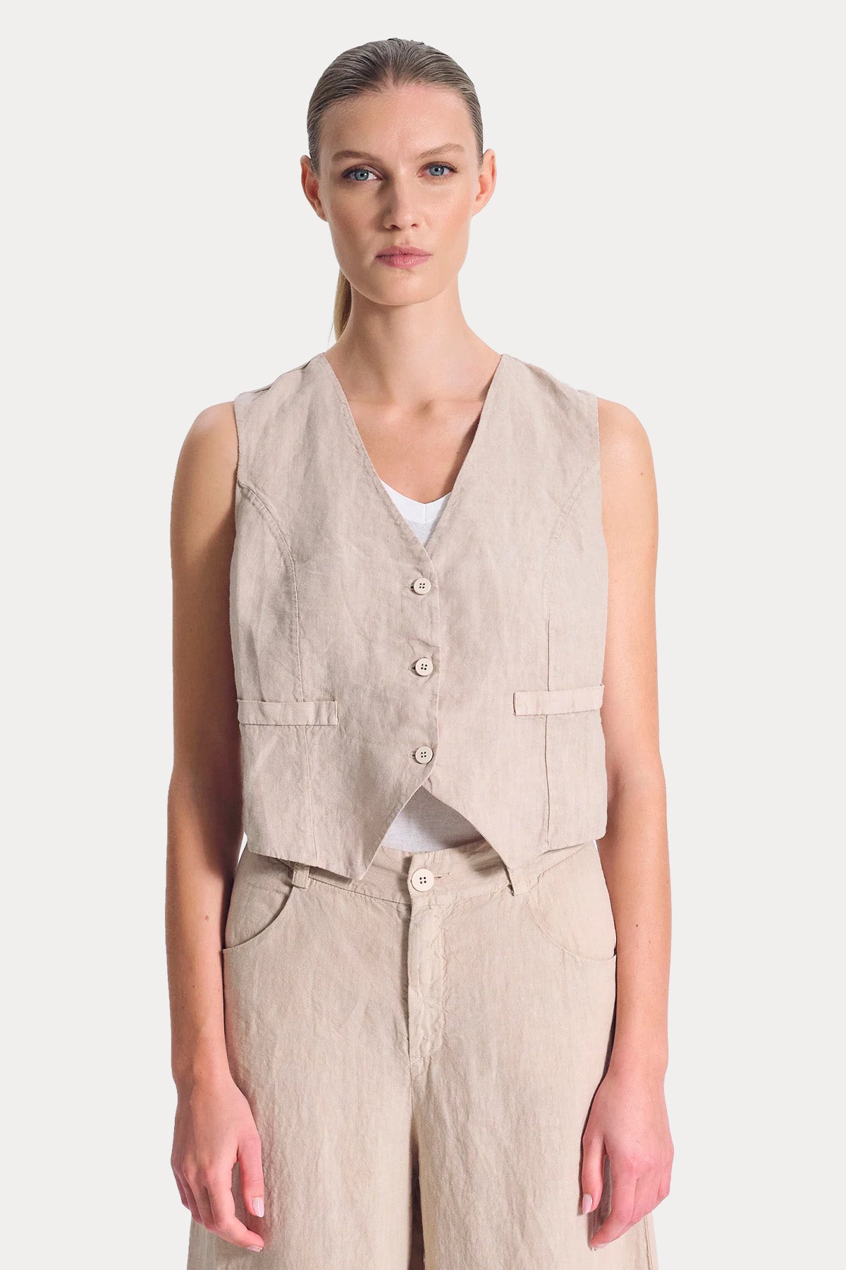 Transit Regular Fit Keten Yelek