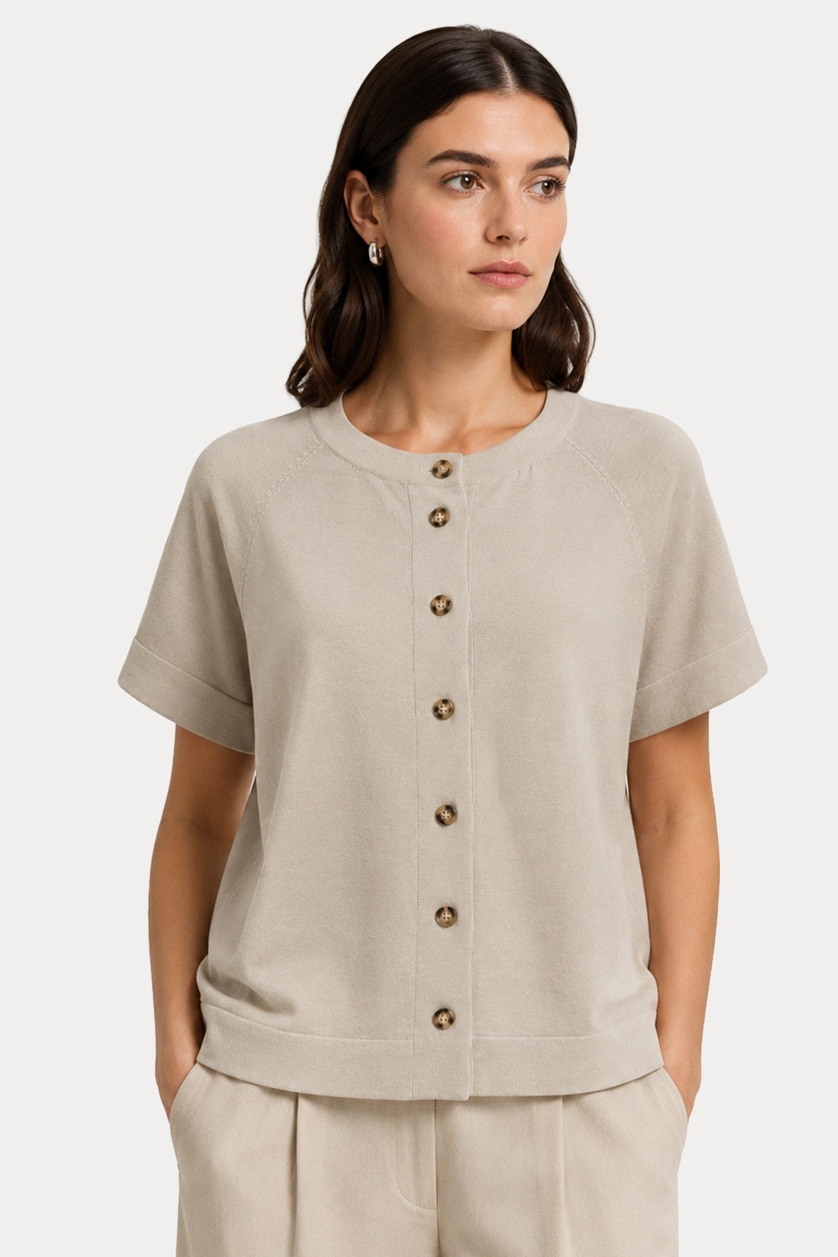 Transit Comfort Fit Yuvarlak Yaka Triko Ceket