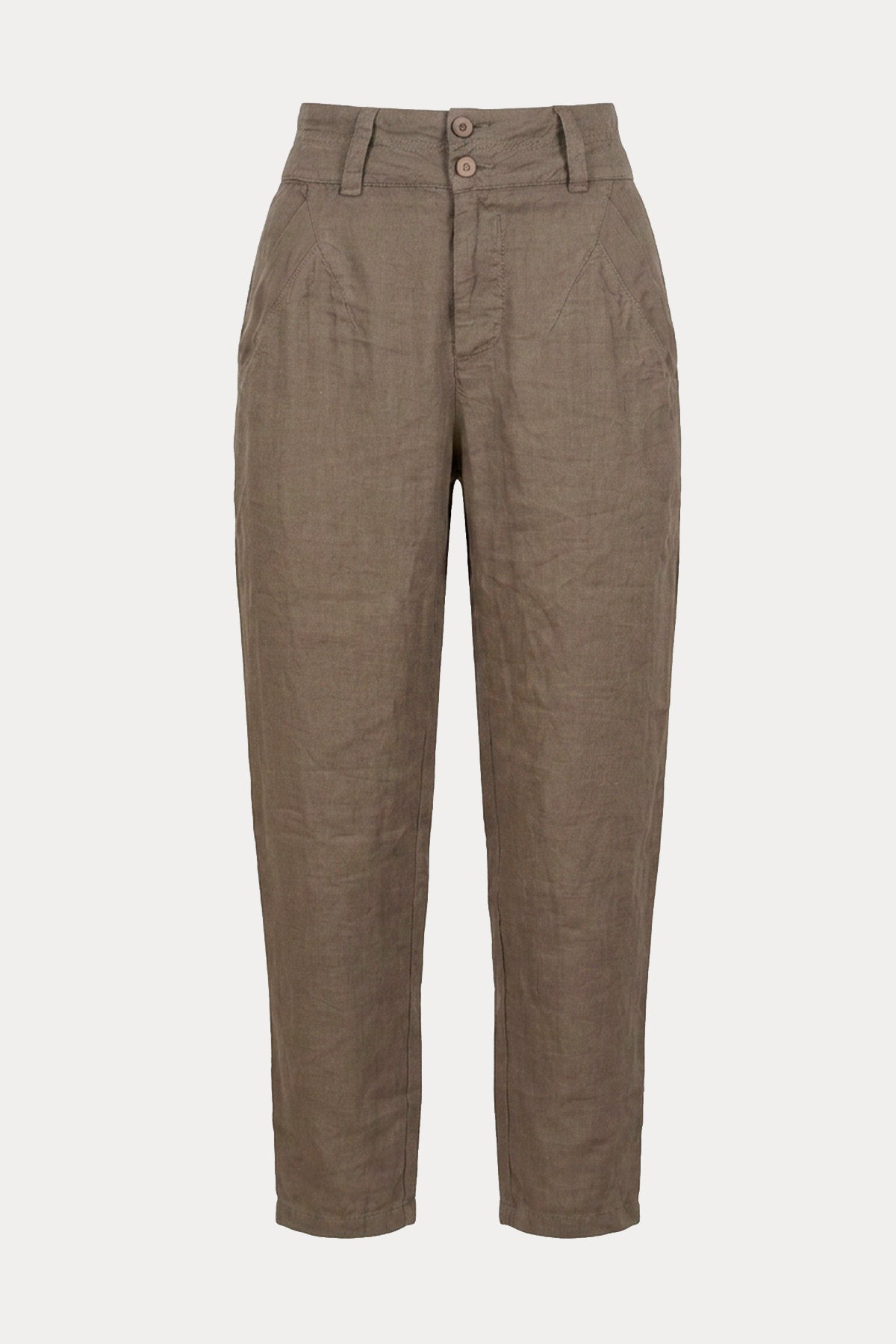 Transit Comfort Fit Yandan Cepli Keten Pantolon