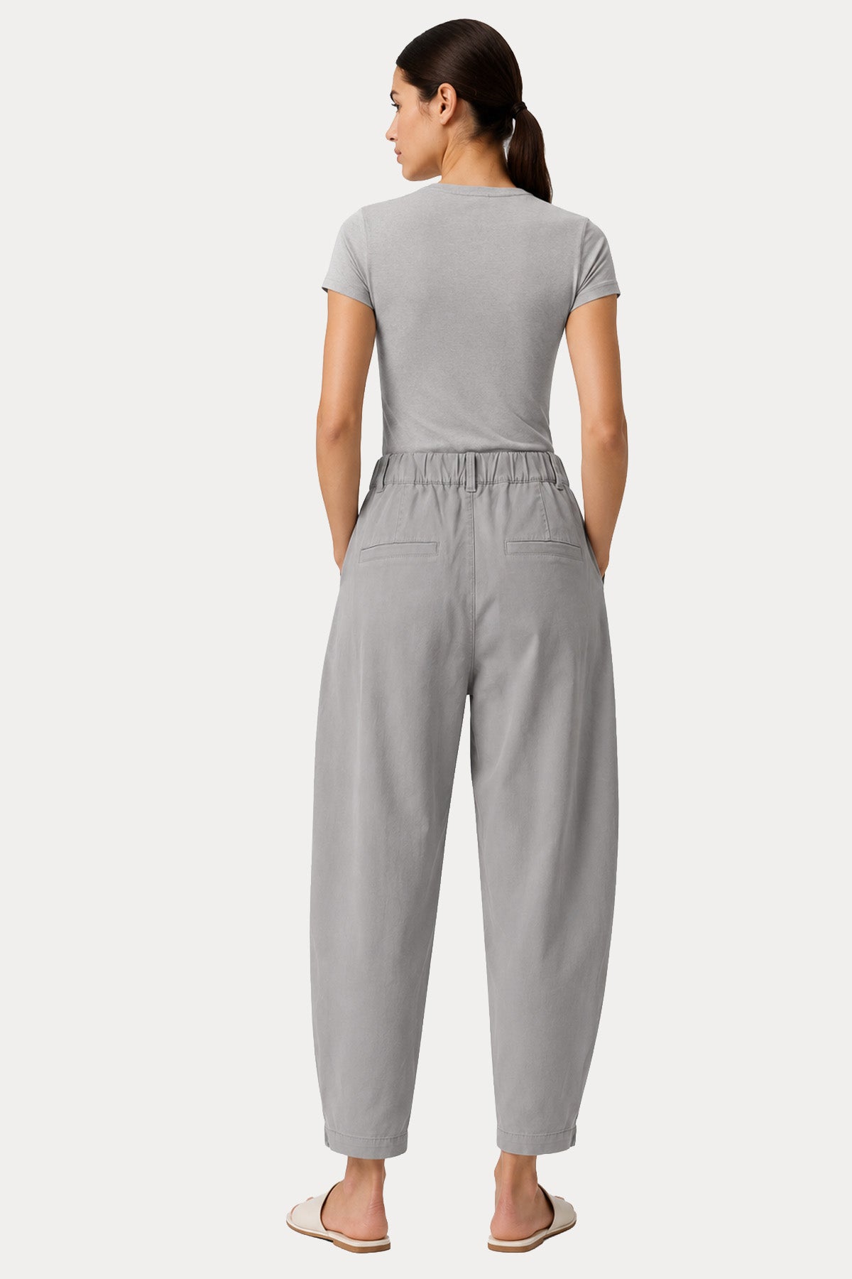 Transit Relaxed Fit İnce Dokulu Beli Lastikli Pantolon
