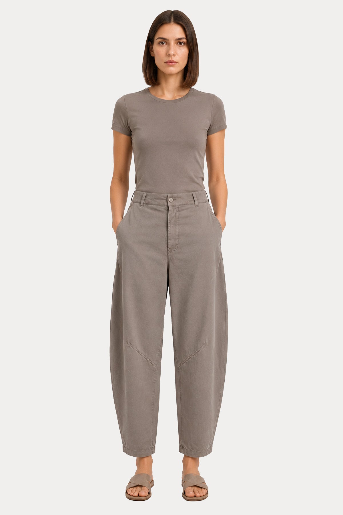 Transit Relaxed Fit İnce Dokulu Beli Lastikli Pantolon