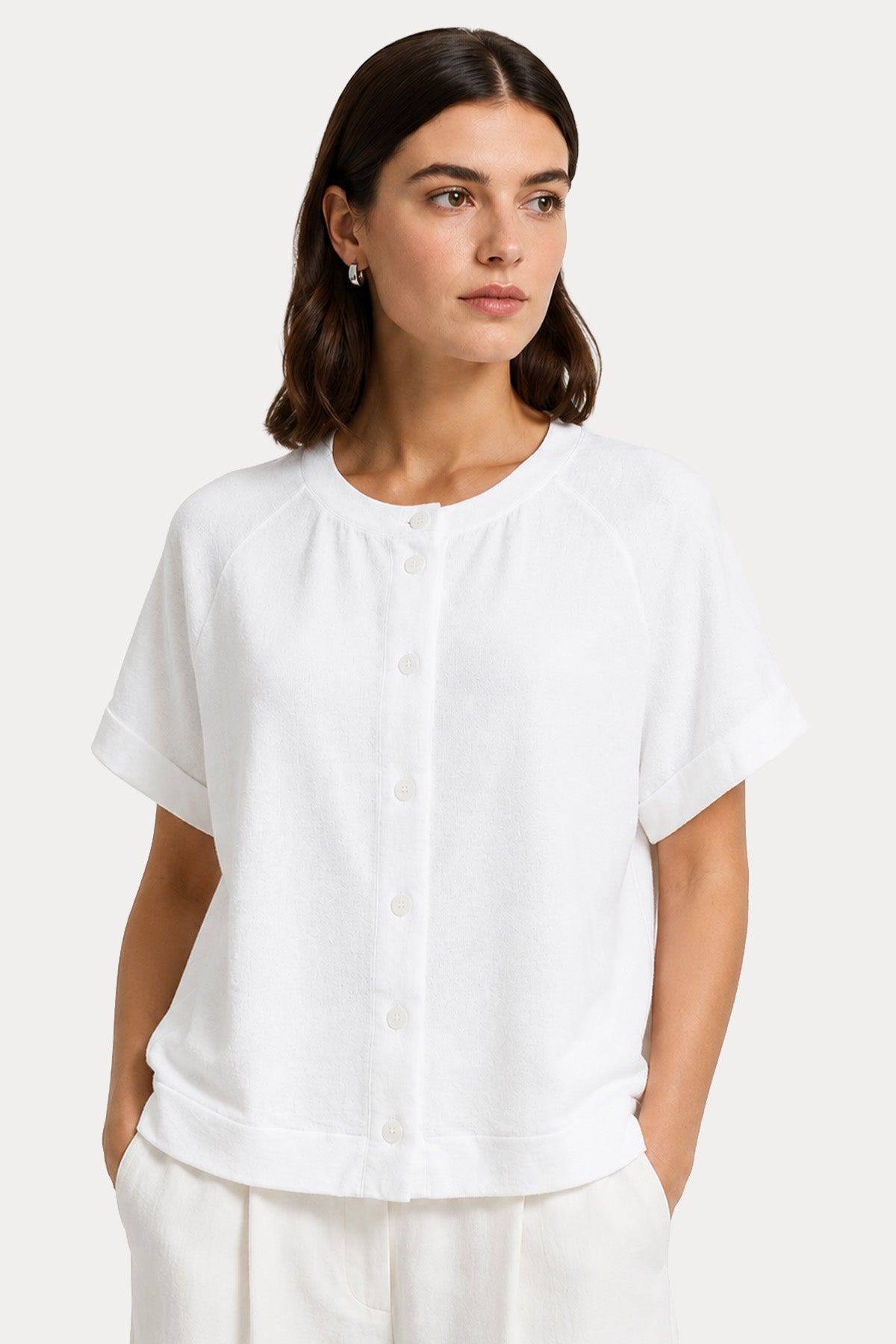 Transit Relaxed Fit Keten Triko Gömlek Ceket