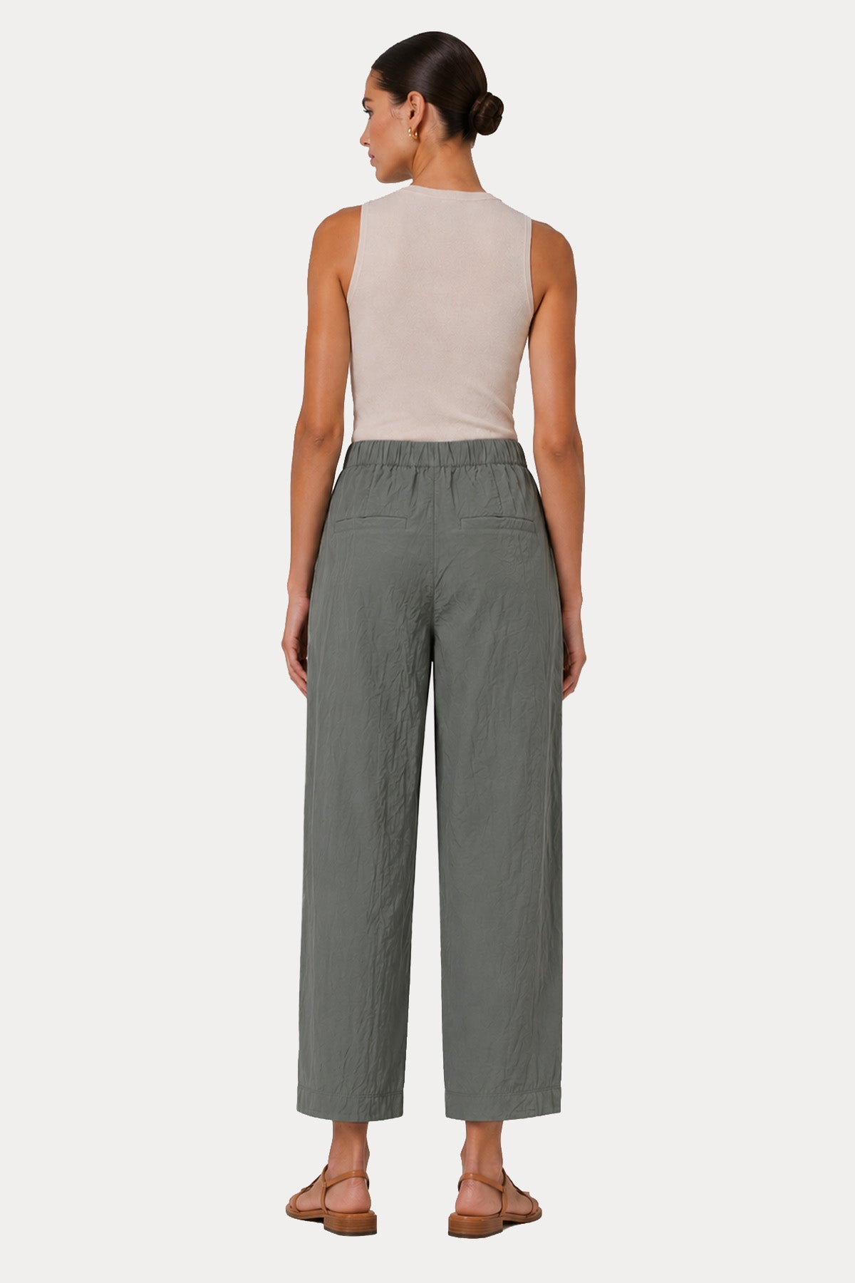 Transit Relaxed Fit Beli Lastikli İpek Pantolon