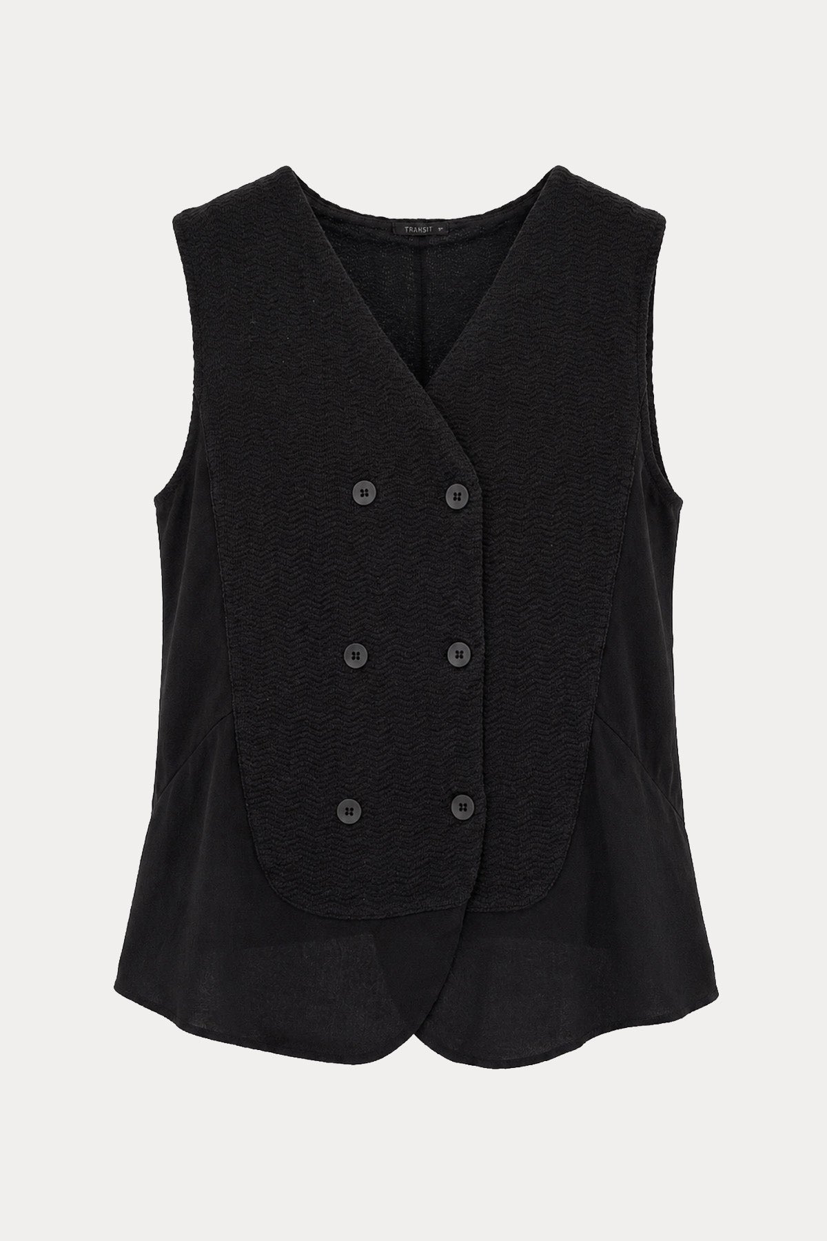Transit Relaxed Fit Kruvaze Yelek