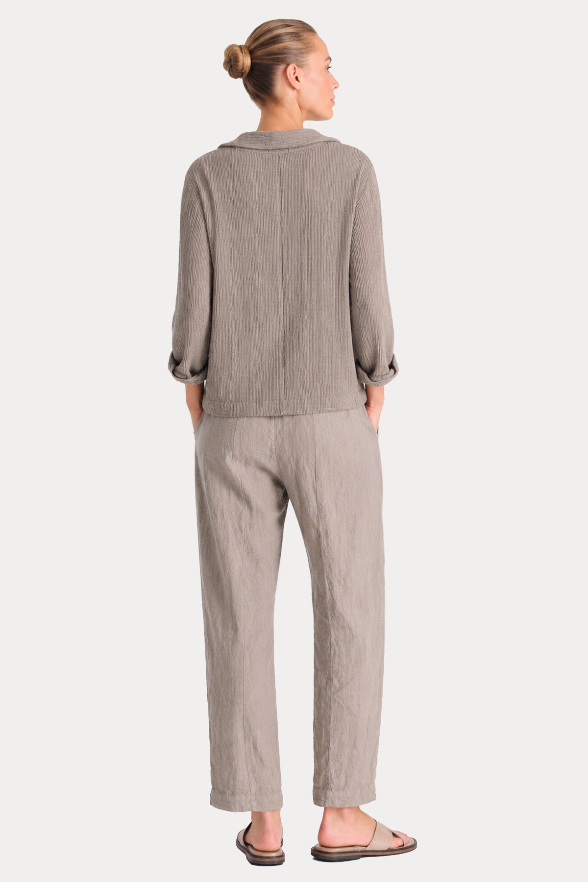 Transit Regular Fit Keten Triko Ceket