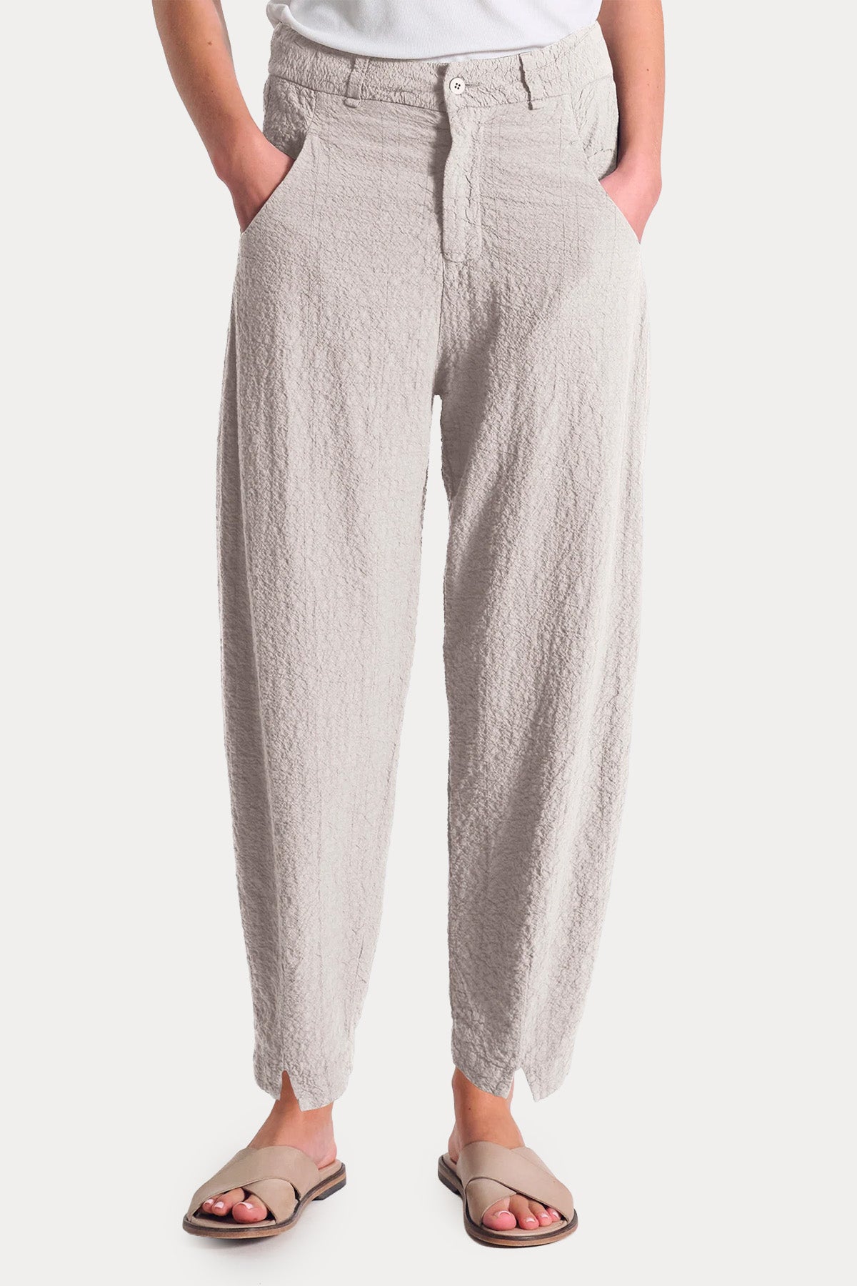Transit Loose Fit Dokulu Kumaş Pantolon-Pantolon-Libas