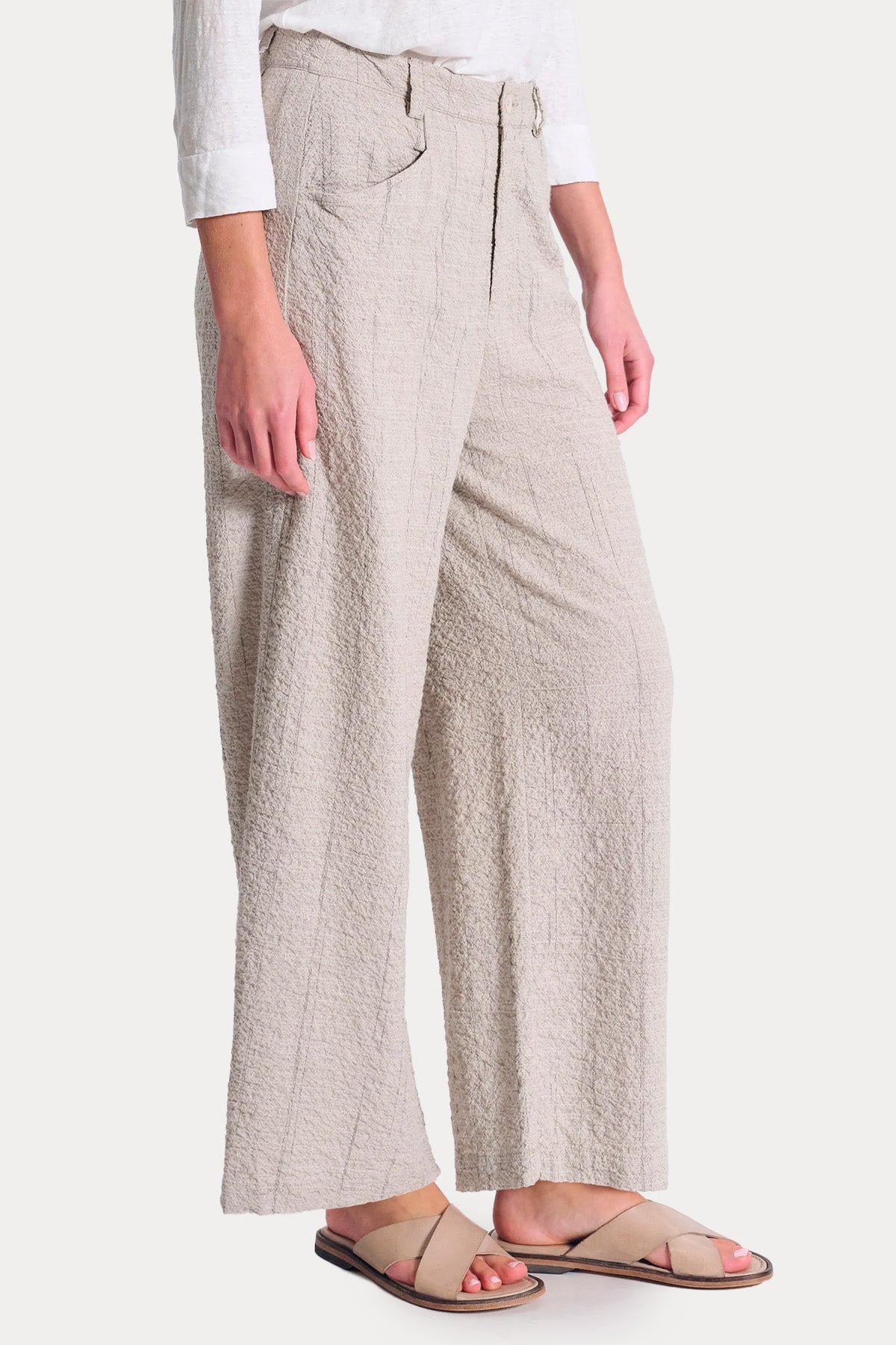 Transit Relaxed Fit Dokulu Kumaş Pantolon-Pantolon-Libas