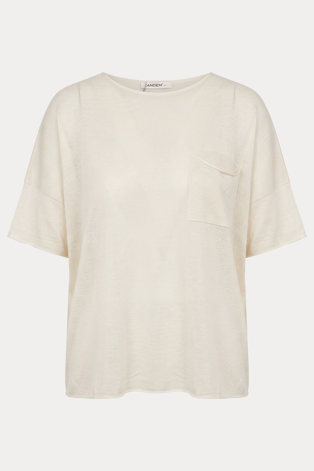 Transit Relaxed Fit İnce Örgü Cep Detaylı T-shirt